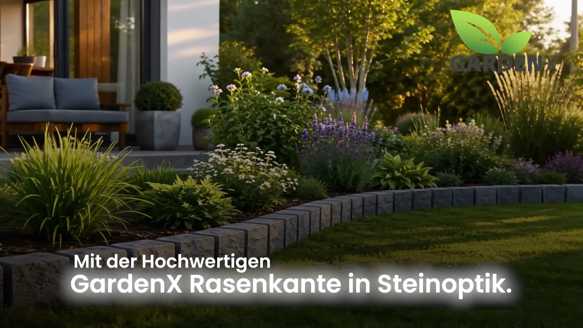 GARDENIX Rasenkante 1.2 m Granit Pflastersteine Optik Produktbild-Vorschau 7