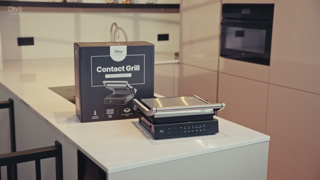 Kontaktní gril Olvy, 2000 W, elektrický gril a sendvičovač, Náhled obrázku produktu 7