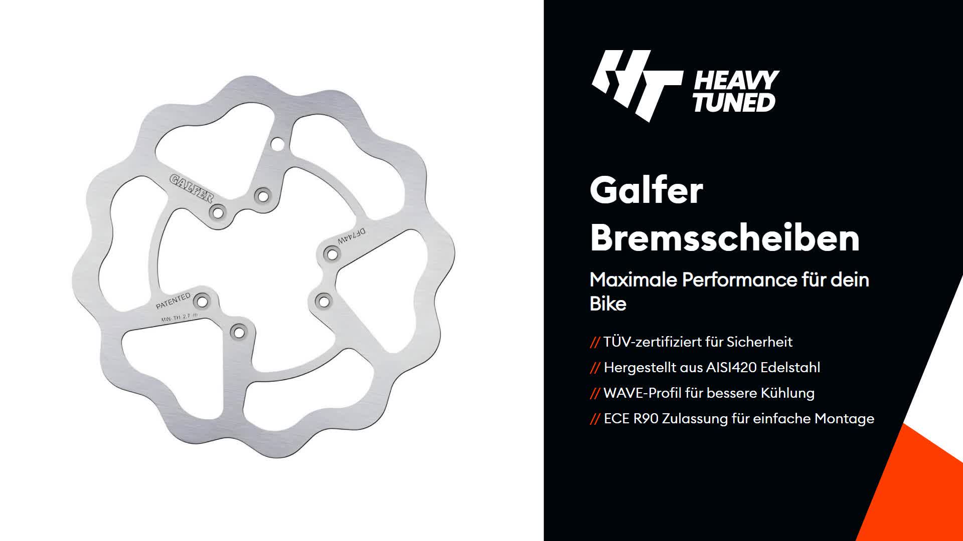Bremsscheibe Galfer DF744W WAVE® starr vorne 260x3,2mm für Produktbild-Vorschau 3