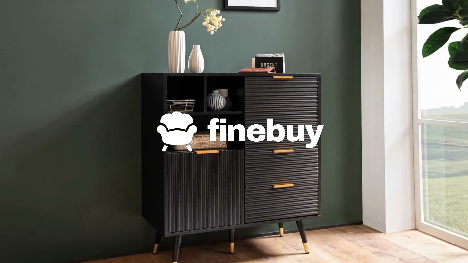 FineBuy Sideboard 77x97x40 cm Anrichte Schwarz mit Produktbild-Vorschau 7
