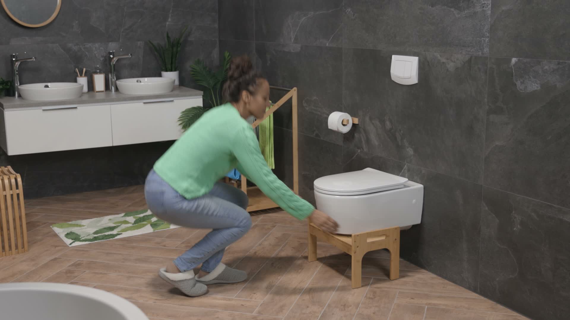 Relaxdays Toilettenhocker, Stuhlgang Unterstützung, WC Produktbild-Vorschau 7