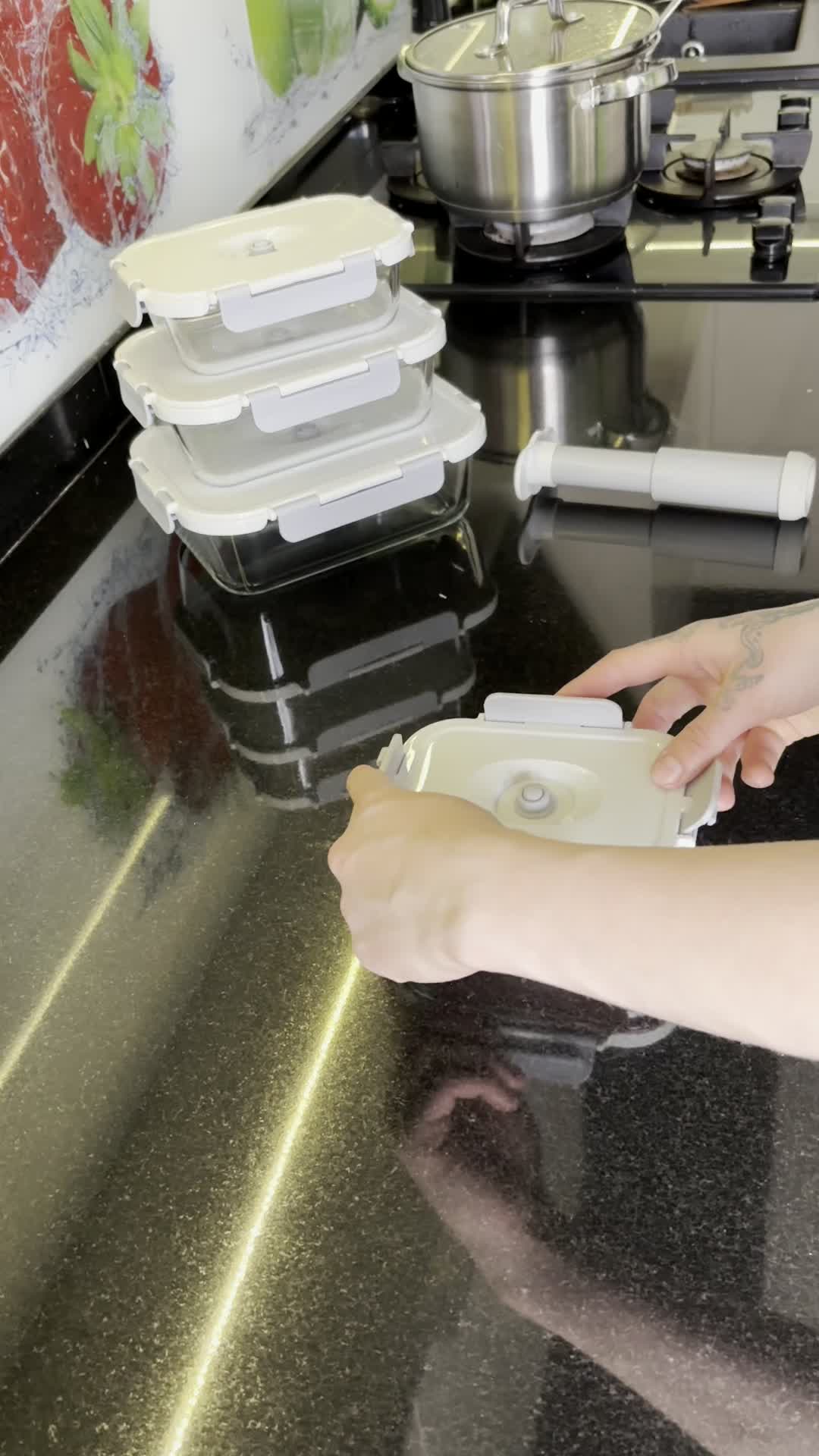KADAX 4er-Set Vakuumbehälter aus Glas, grau Produktbild-Vorschau 7