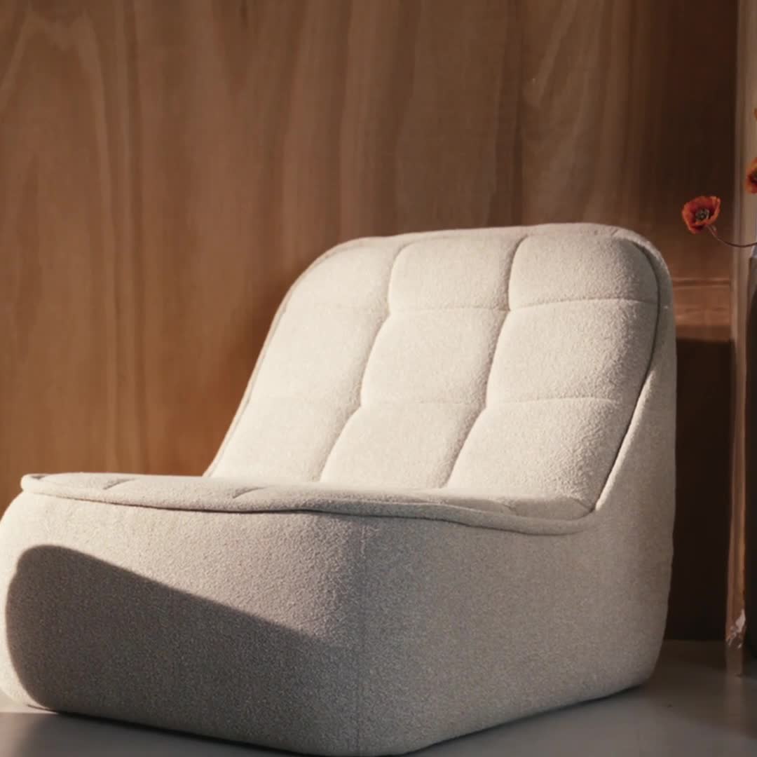 sweeek - Sessel mit strukturiertem Bouclébezug - Beige Produktbild-Vorschau 6