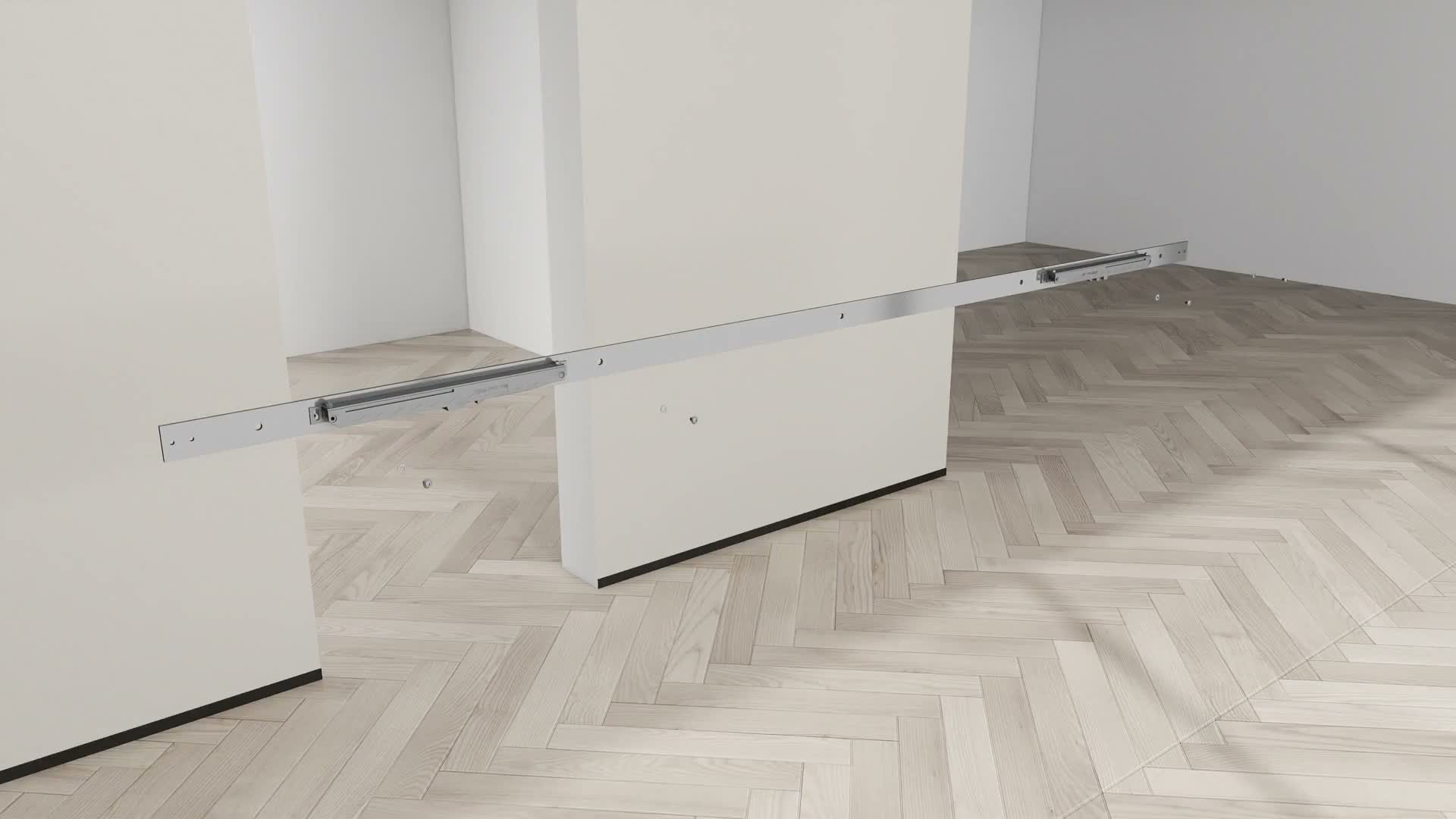 Glasschiebetür Loftstyle Grauglas Laufschiene 2m schwarz Produktbild-Vorschau 4