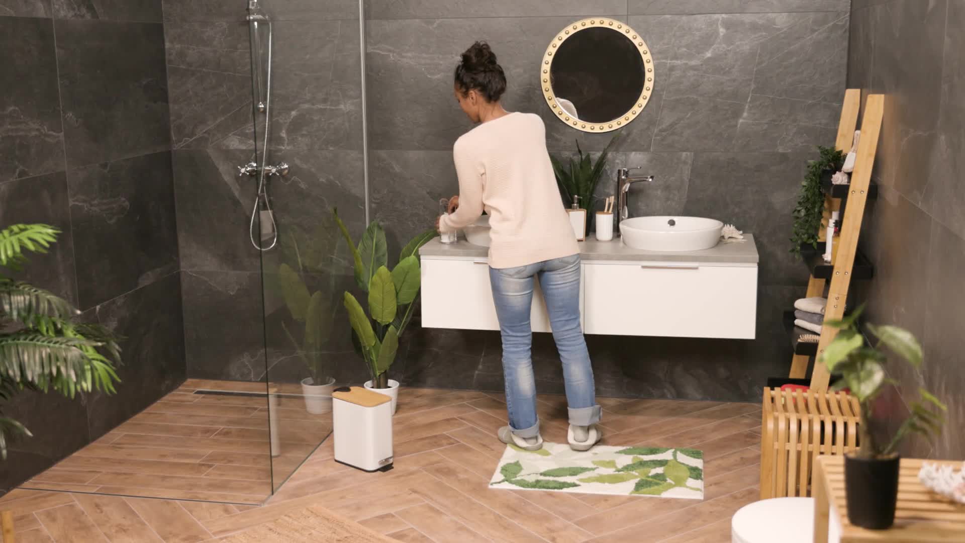 Relaxdays Mülleimer Bad, 5 Liter, entnehmbarer Inneneimer, Produktbild-Vorschau 7
