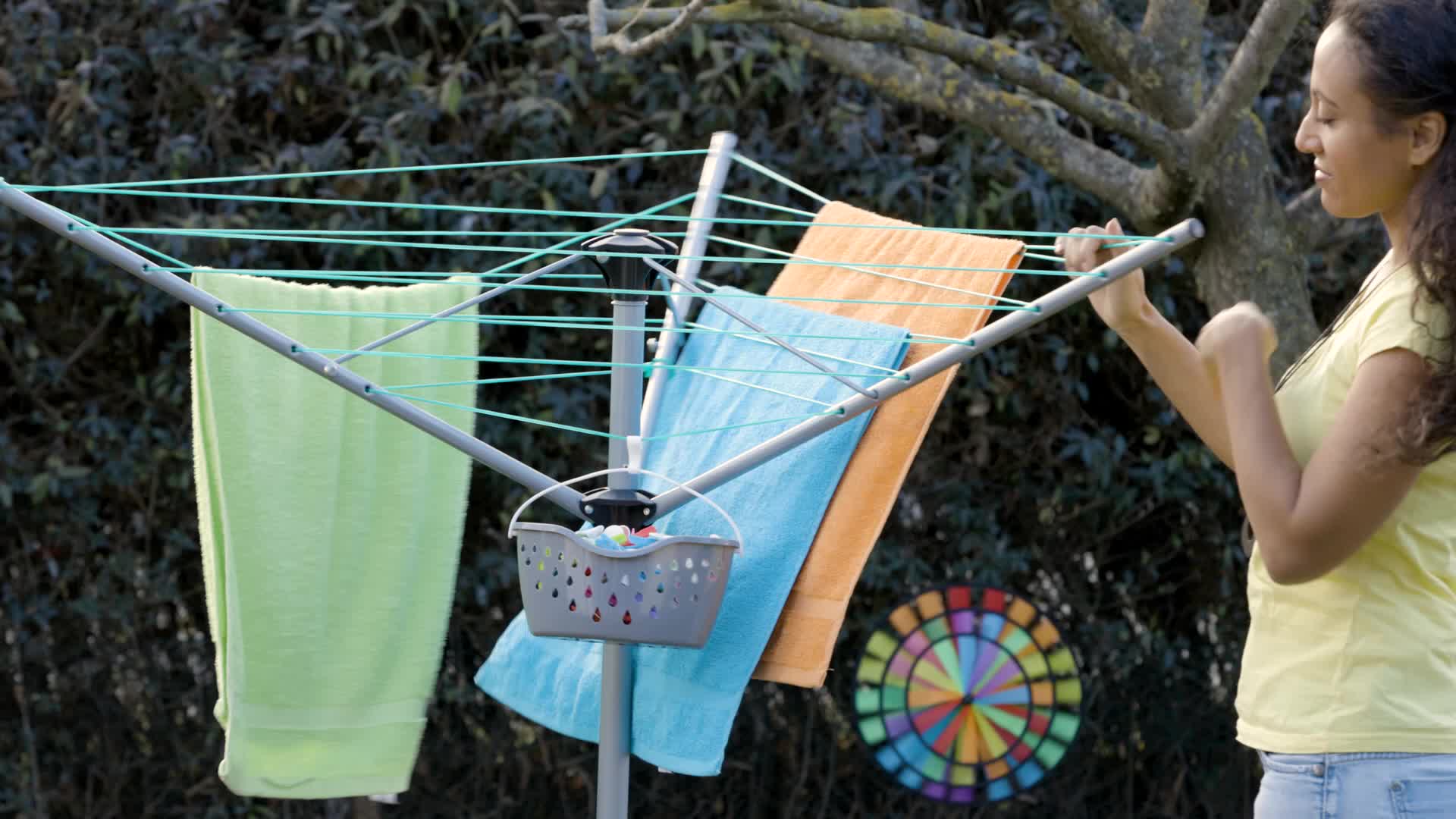 Relaxdays Wäschespinne, 15 m Leine, für Garten & Camping, Produktbild-Vorschau 7