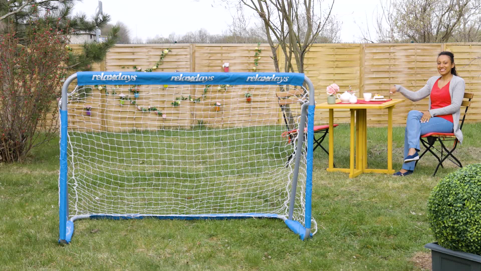 Relaxdays Fußballtor Garten, 2er Set, Kinder & Erwachsene, Produktbild-Vorschau 7