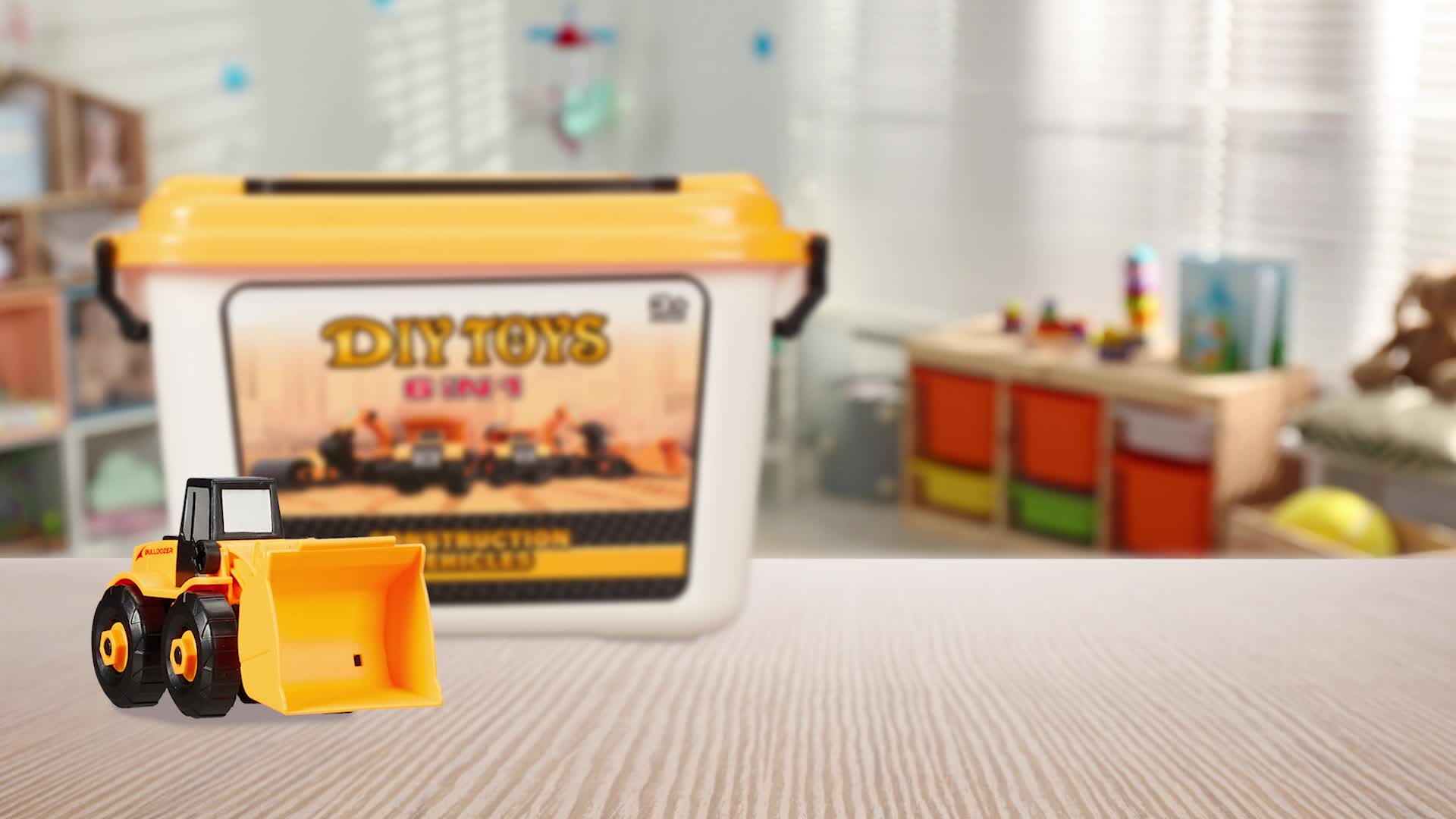 Relaxdays Baustellenfahrzeuge Kinder, 6-tlg. Set, Bagger Produktbild-Vorschau 7