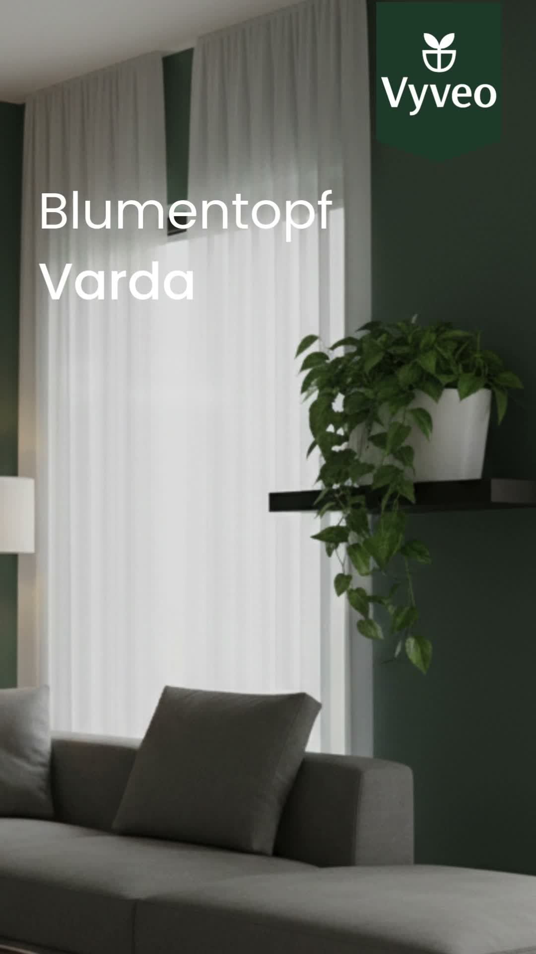 Vyveo - Blumentopf Varda - Hellgrau - 32x13x14 Produktbild-Vorschau 7