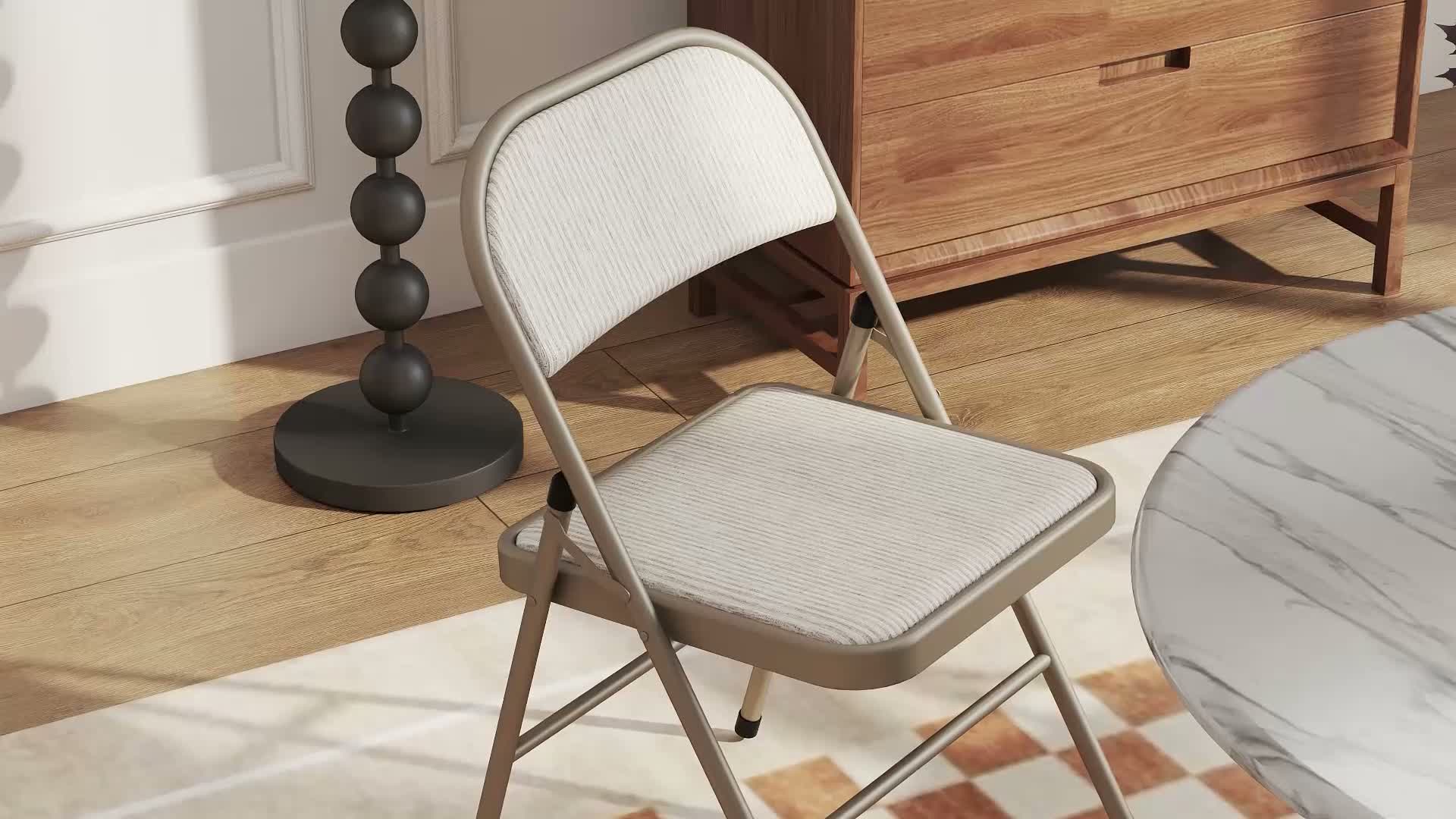 HOMCOM 4er-Set Klappstühle Tragbare Bürostuhl mit Kissen Produktbild-Vorschau 7