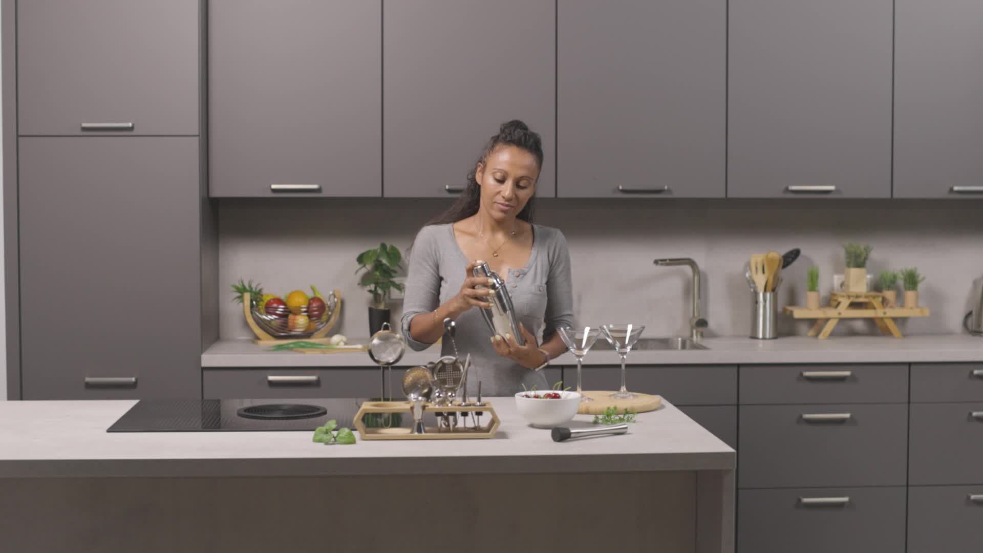 Relaxdays Cocktail Set, 16-tlg. Barset mit Ständer, Shaker, Produktbild-Vorschau 7