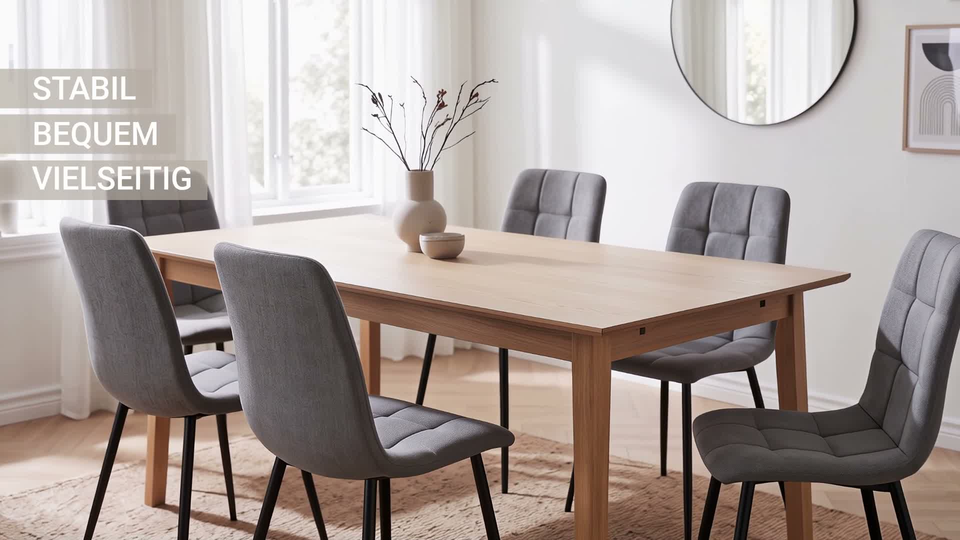 Homestyle4u Esszimmerstühle 4er Set Samt Gold Polsterstuhl Produktbild-Vorschau 7