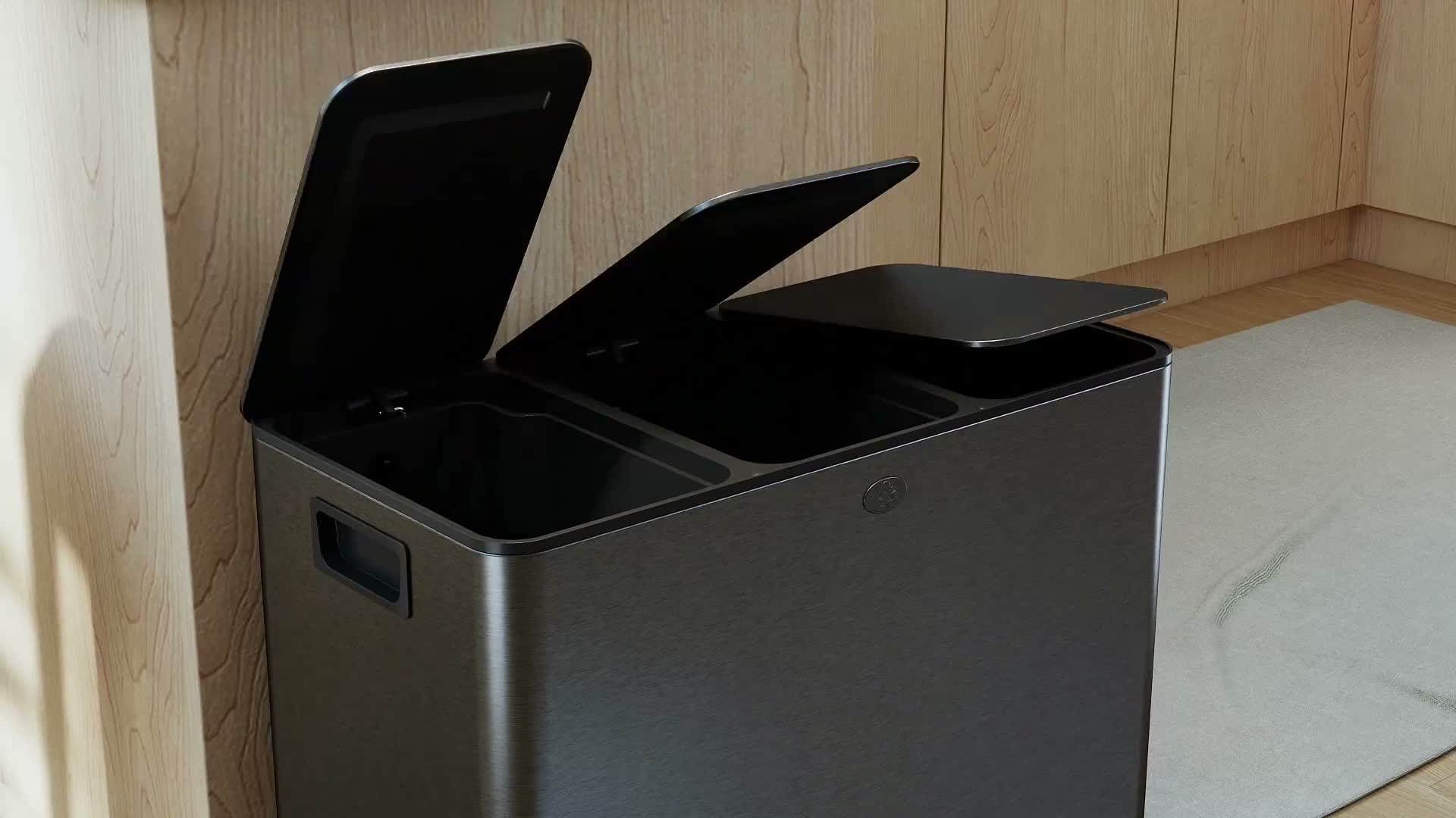 HOMCOM Mülleimer 3x20L Abfalleimer aus Edelstahl mit Produktbild-Vorschau 6