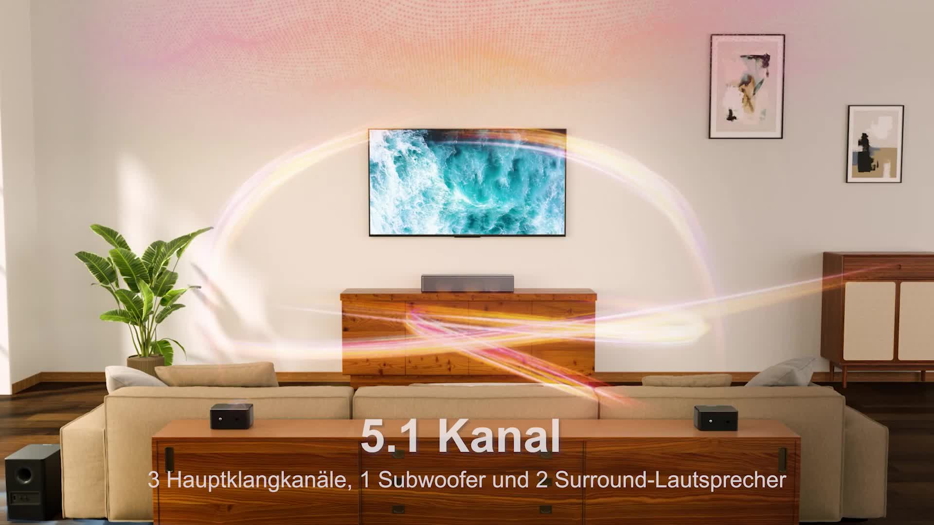 ULTIMEA 5.1 Surround Soundbar, 3D Virtueller Surround Sound Produktbild-Vorschau 7