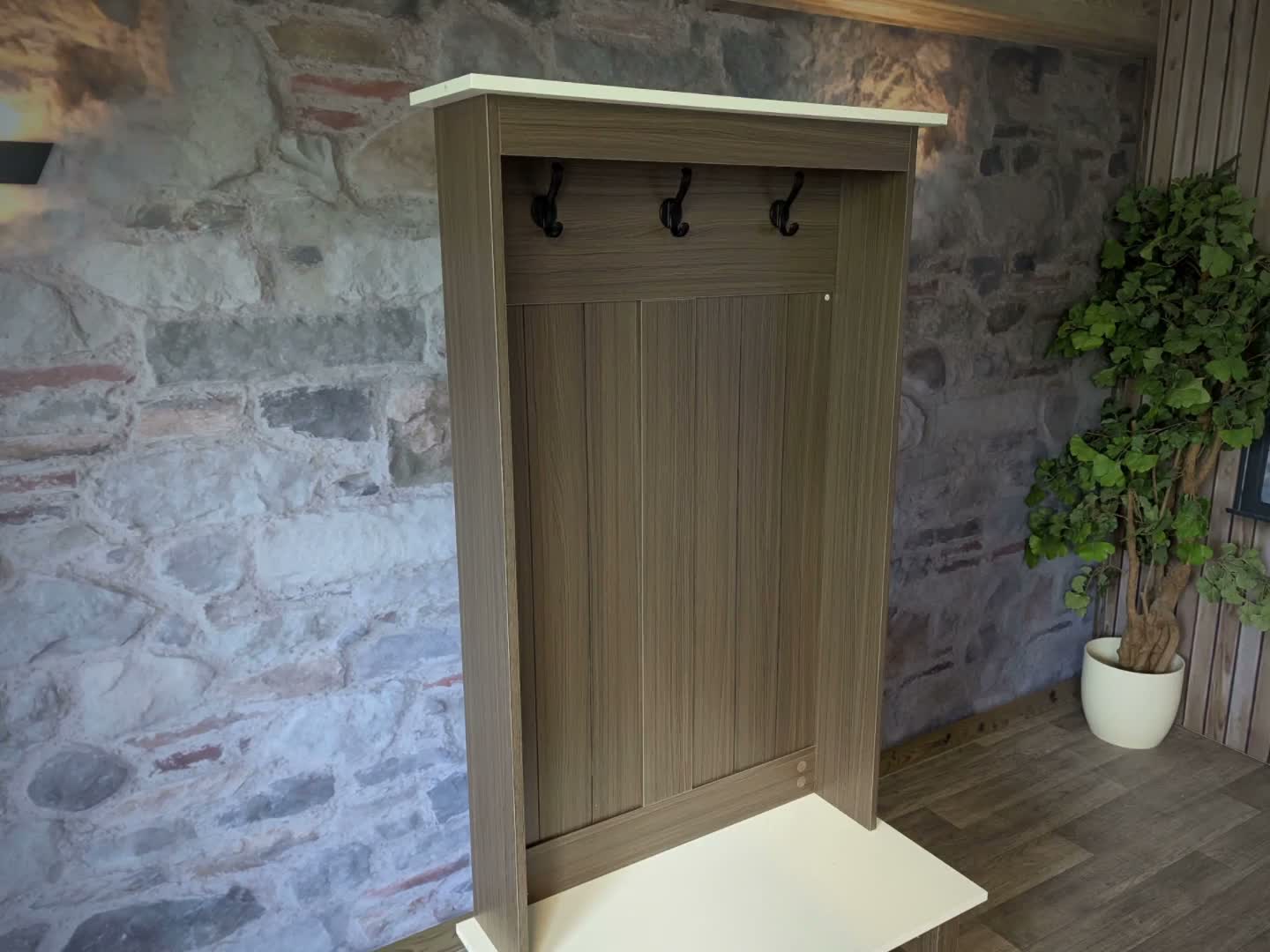 Garderobe MCW-P28, Standgarderobe Schuhregal Sitzbank, 3 Produktbild-Vorschau 7