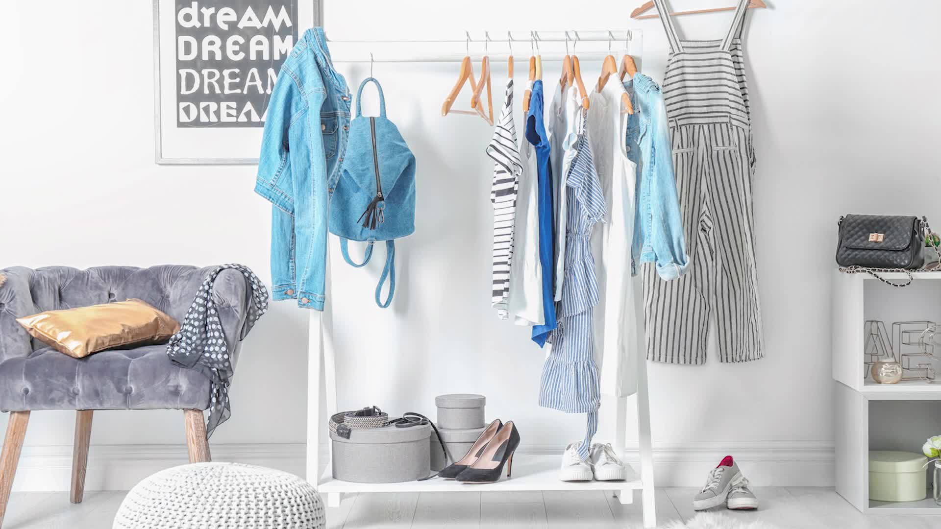 Relaxdays Hängeregal Kleiderschrank, 6 Fächer, Stoff, HBT: Produktbild-Vorschau 7