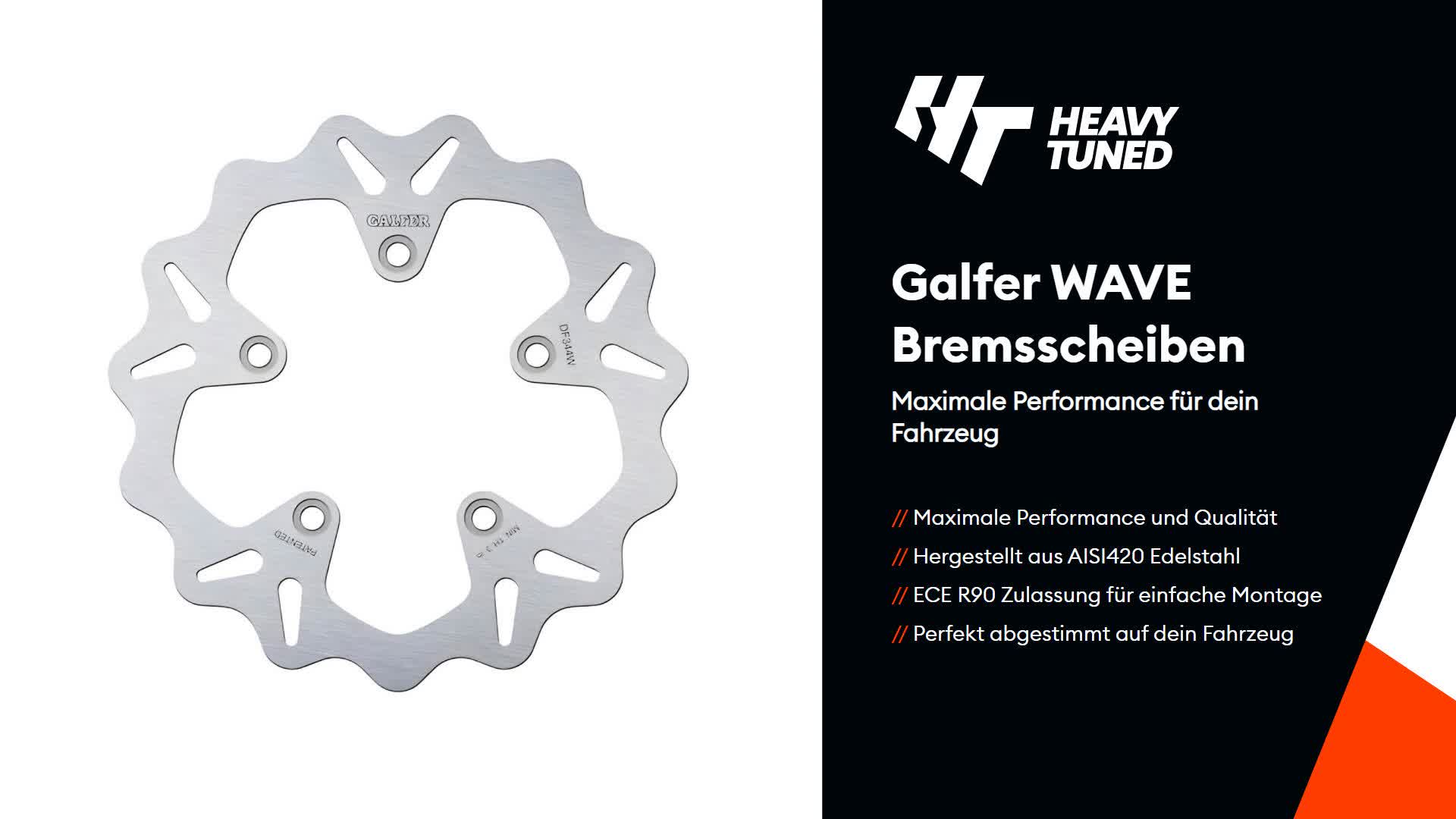 Bremsscheibe Galfer DF344W WAVE® starr vorne 260x4,5mm (2 Produktbild-Vorschau 3