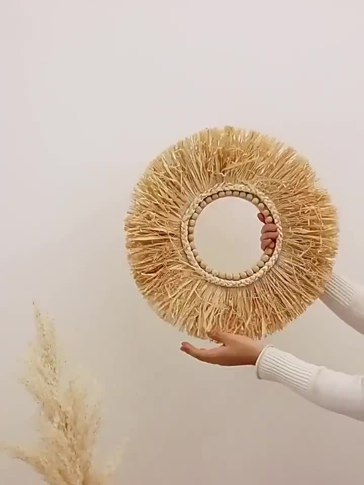 9 Stück Boho-Wandkorb-Set,Wandregal, Seegras, Rattan, Produktbild-Vorschau 7