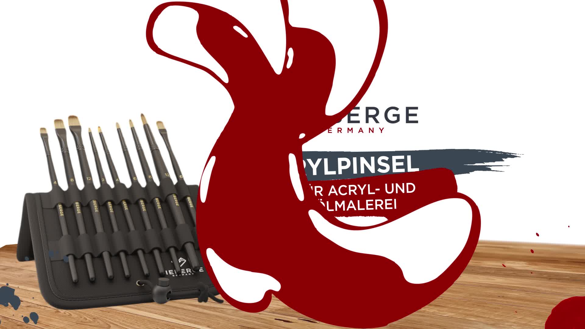 LIEBERGE Premium Pinselset Acrylfarben – 9 Acrylpinsel + Produktbild-Vorschau 7