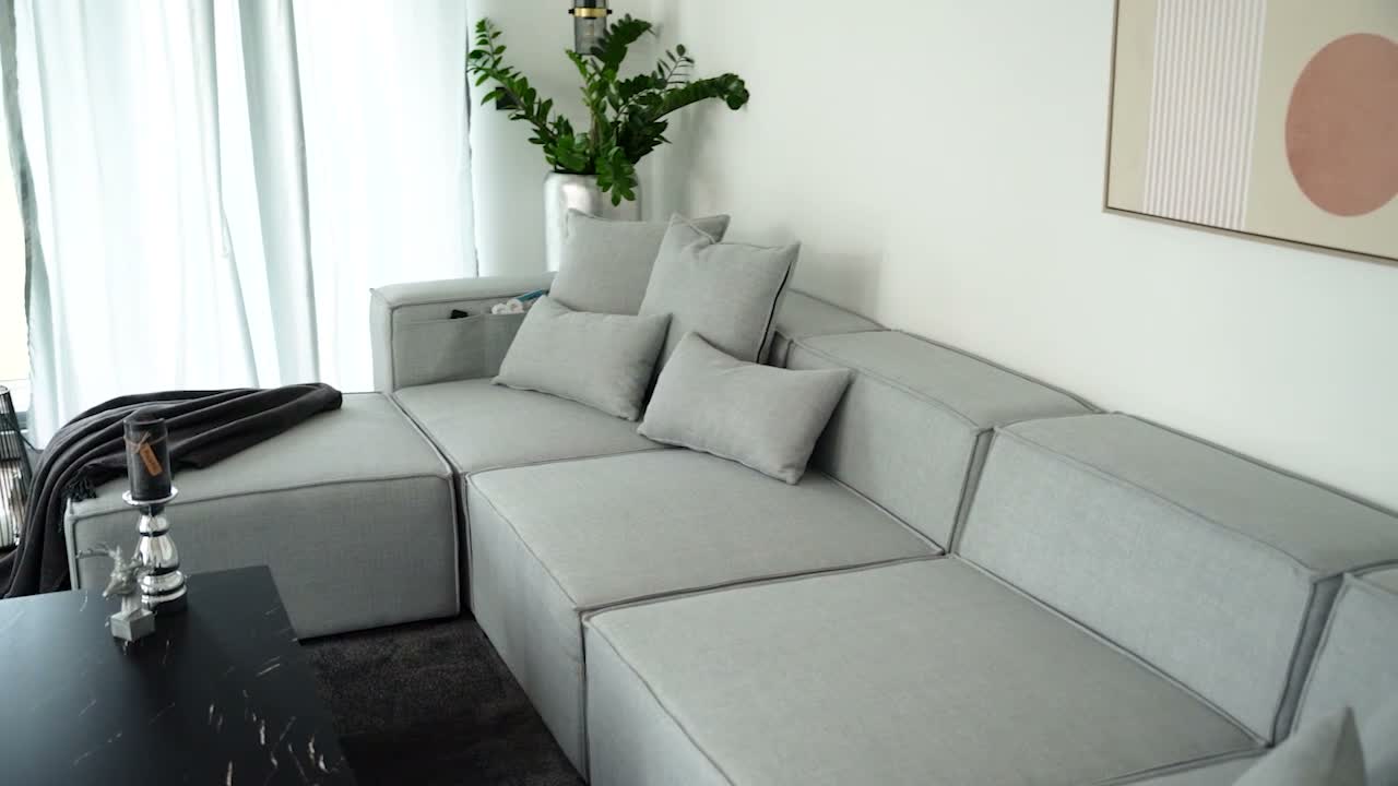 HOME DELUXE - Sofa Verona - Hellgrau, Größe: L - ca. 327 x Produktbild-Vorschau 7