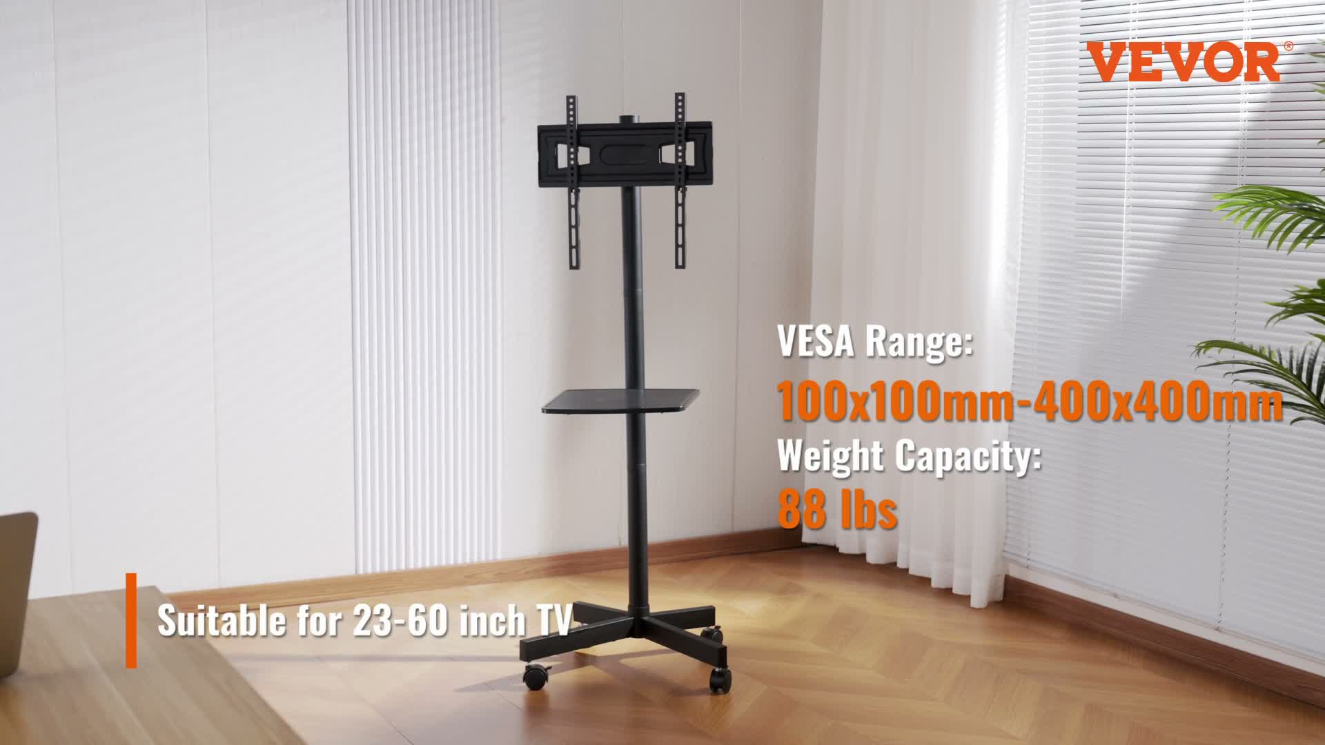 VEVOR TV Ständer mit Rollen Universal 1430–1538 mm Produktbild-Vorschau 7