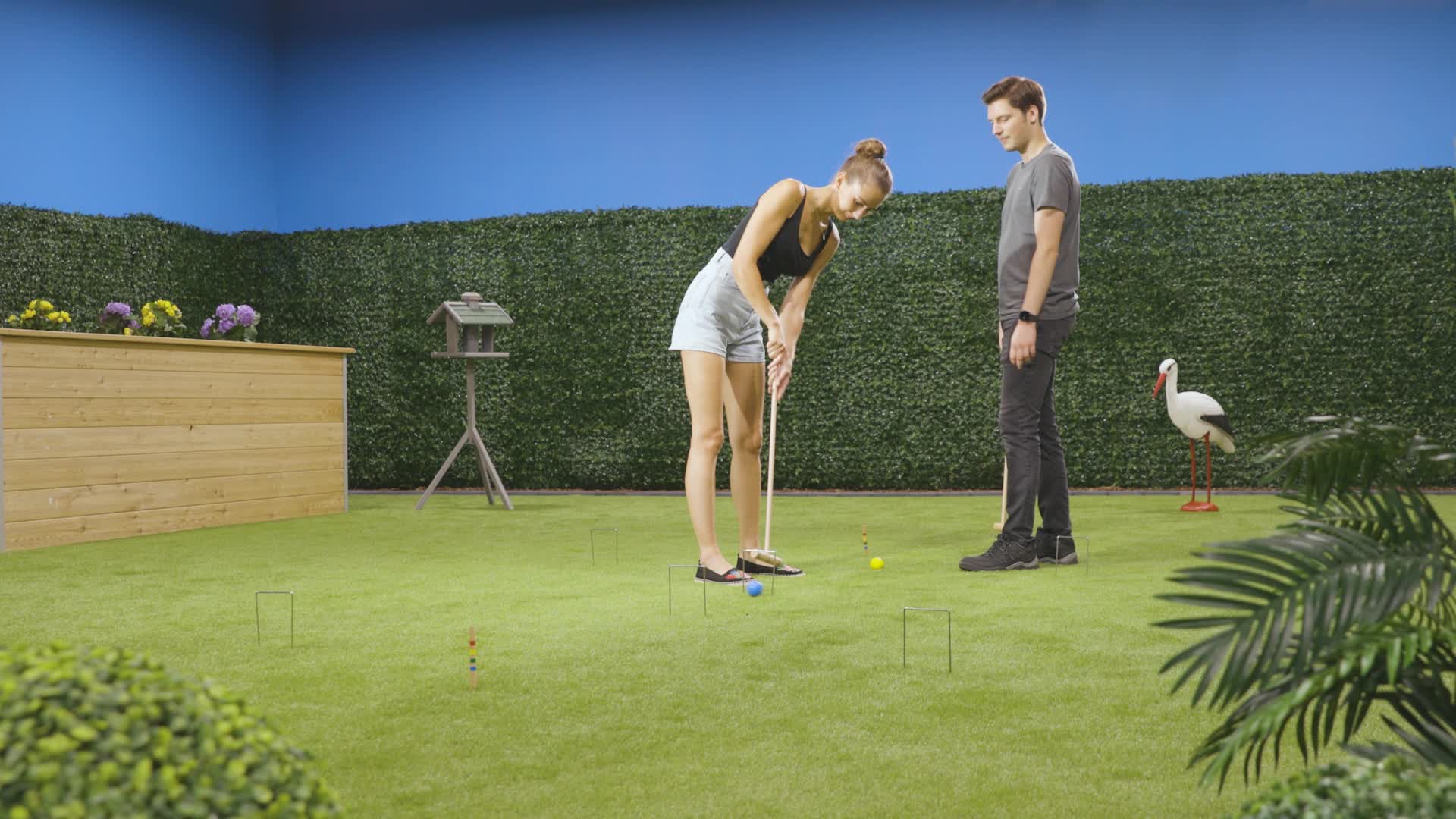 Relaxdays Krocket Spiel, 6 Spieler, Kinder & Erwachsene, Produktbild-Vorschau 7