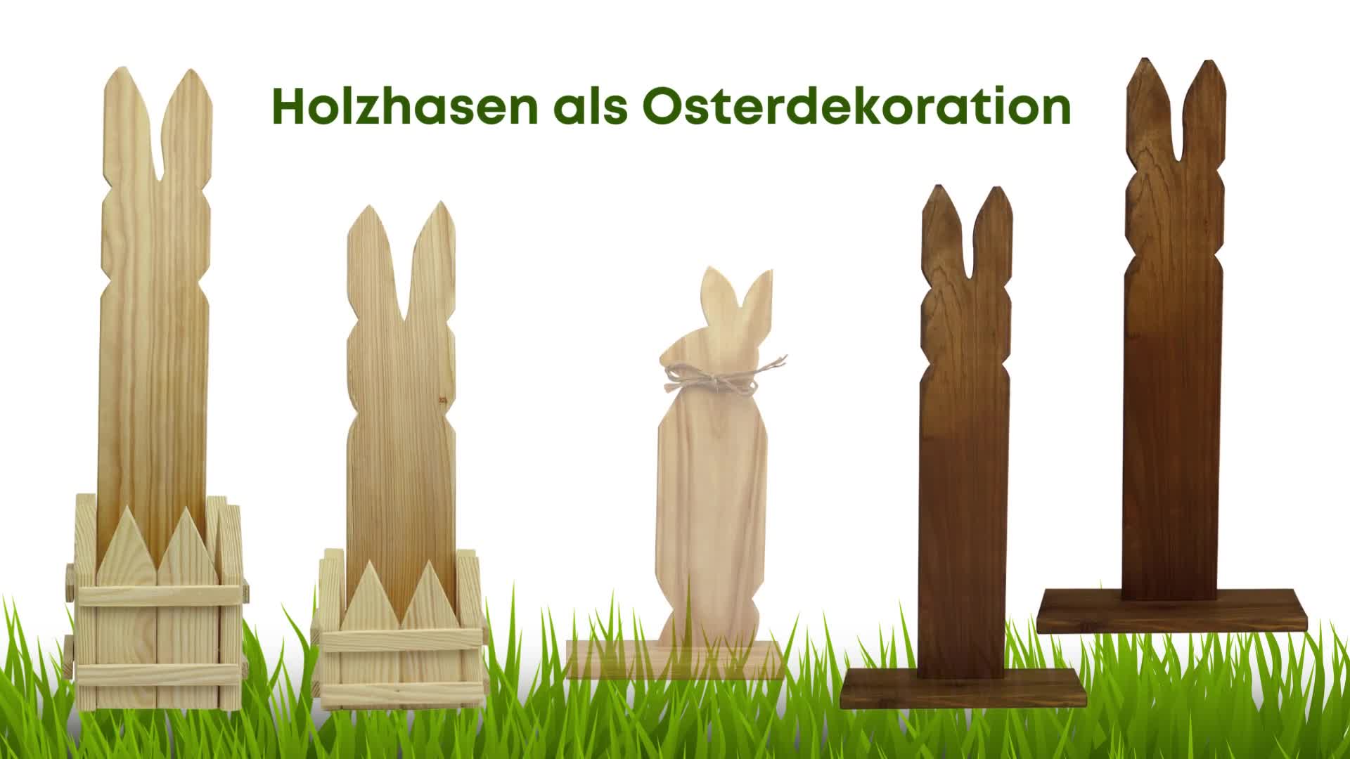 Floranica 2er SET  Osterdeko Hase aus Holz Braun 40 und 50 Produktbild-Vorschau 7