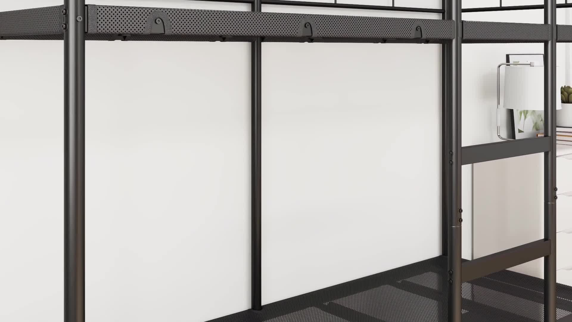 vidaXL Etagenbett ohne Matratze Weiß 90x190 cm Stahl Produktbild-Vorschau 7