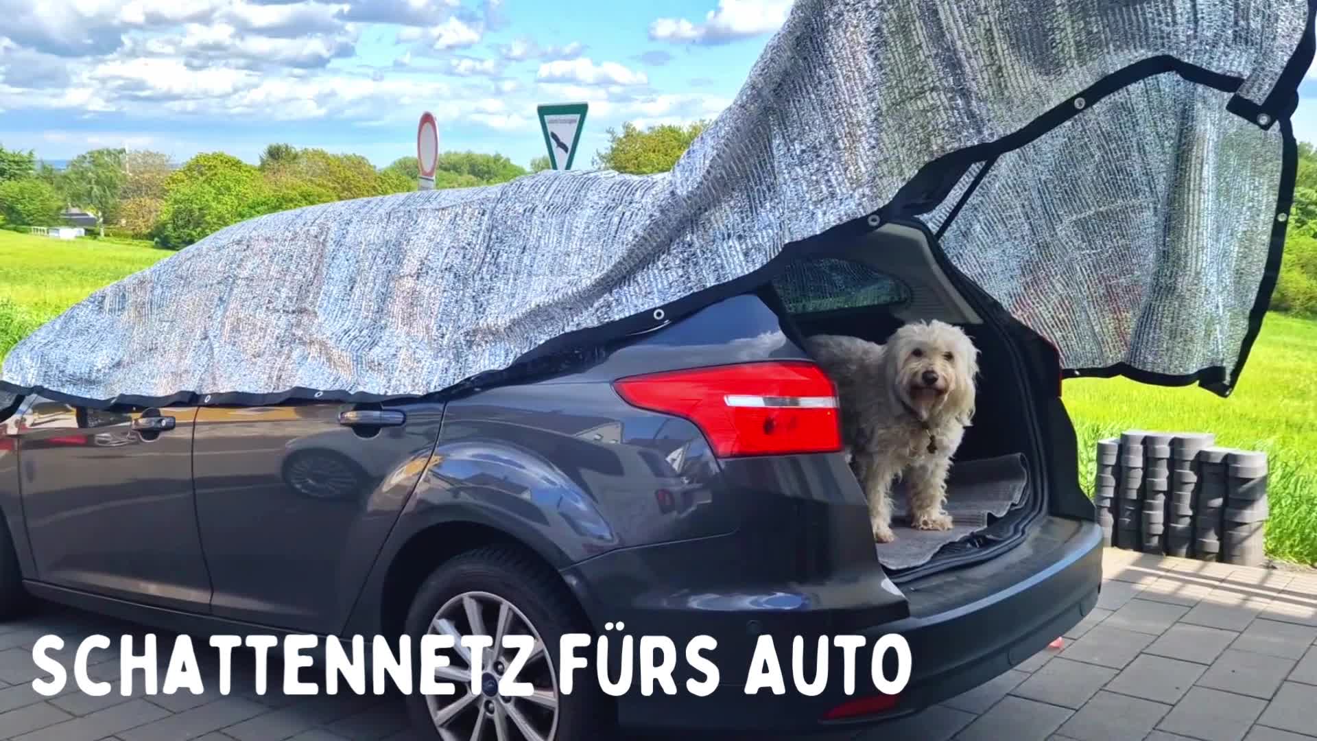 Schattennetz Auto Hund 4x6 m – Alu Hitzeschutz mit Ösen – Produktbild-Vorschau 7