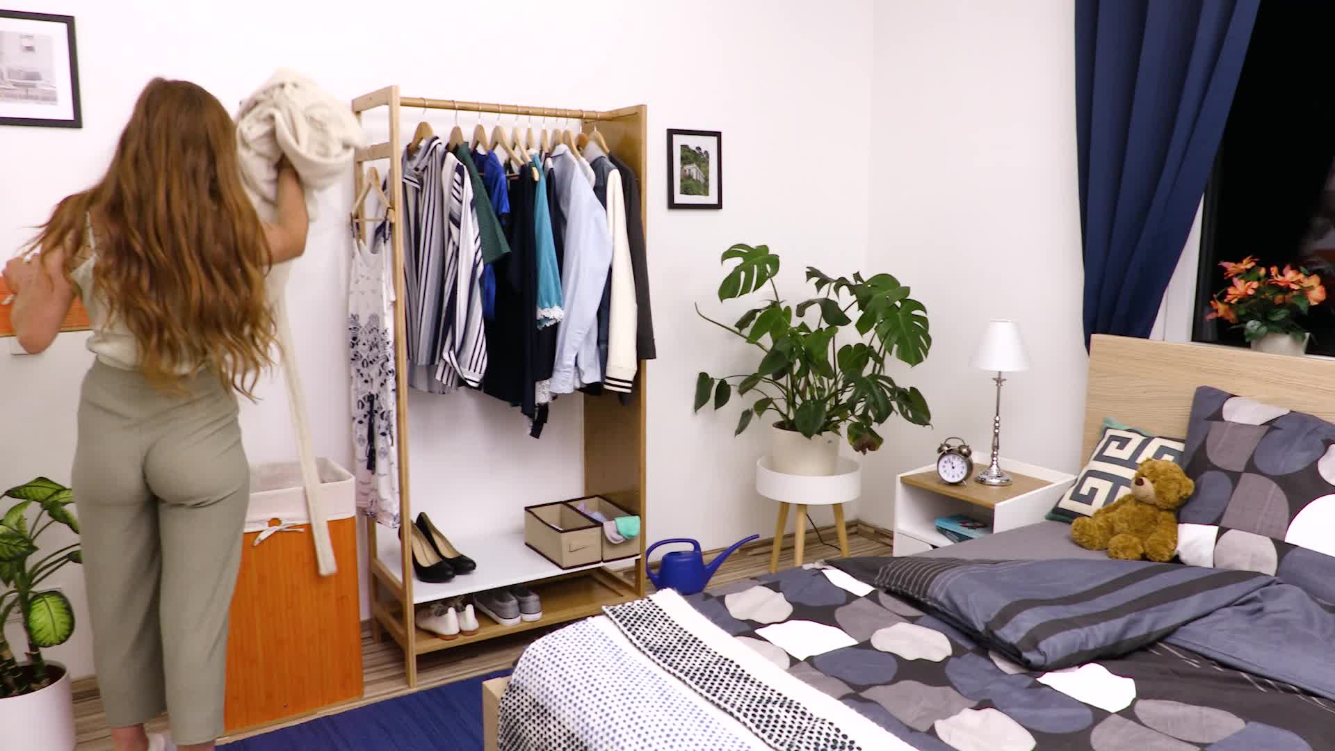 Relaxdays Wäschekorb Bambus, mit Deckel, rechteckig, XL, 83 Produktbild-Vorschau 7