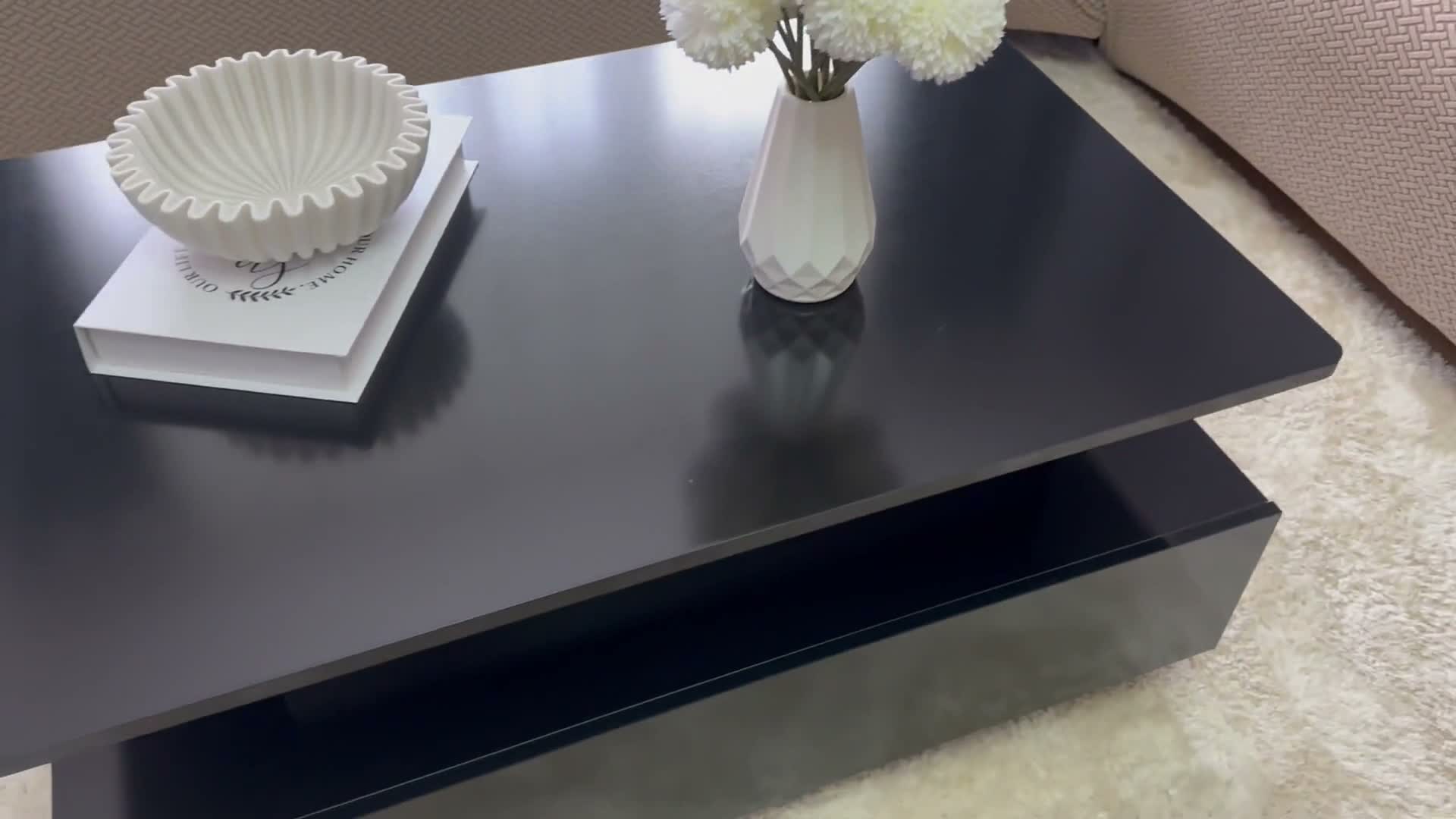 Couchtisch Wohnzimmertisch mit LED-Beleuchtung und 2 Produktbild-Vorschau 7