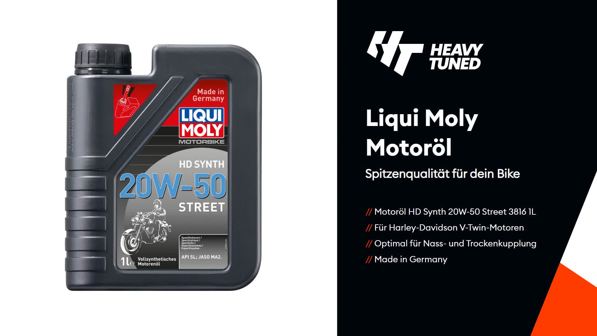 Liqui Moly Motorbike HD Synth 20W-50 Street 1 Liter Produktbild-Vorschau 3