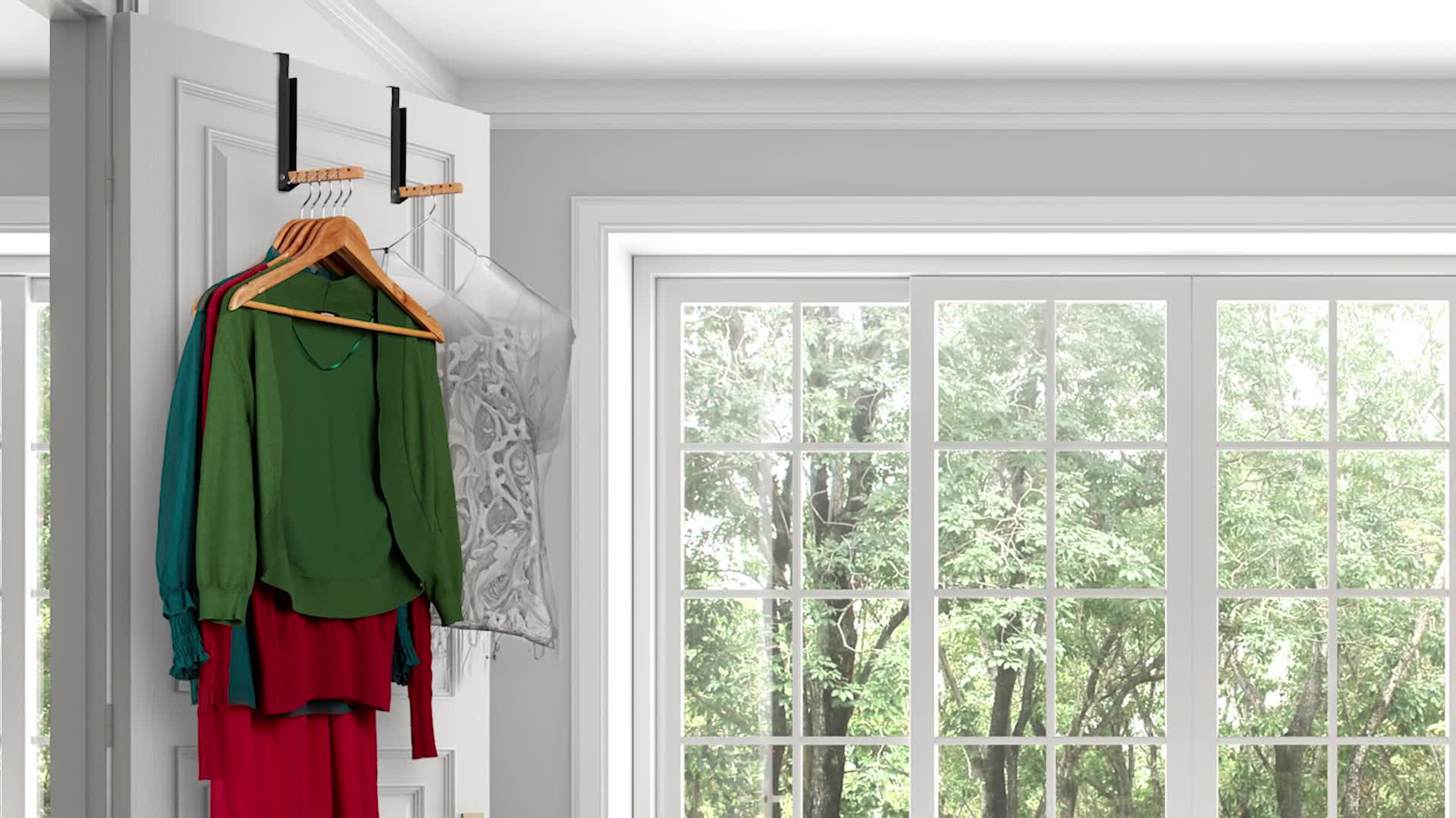 Relaxdays Türgarderobe klappbar 2x, zum Einhängen, Türhaken Produktbild-Vorschau 7