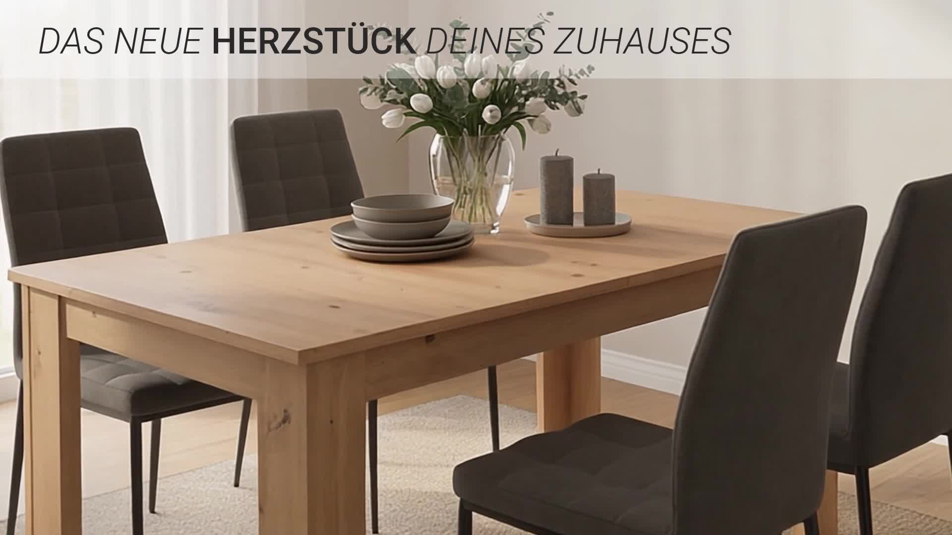 Homestyle4u Esstisch 120-160x80 cm ausziehbar Eiche Produktbild-Vorschau 7