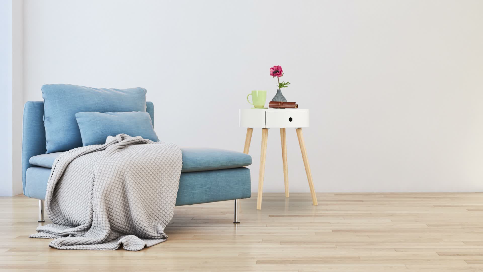 Relaxdays Beistelltisch rund, Schublade, skandinavisches Produktbild-Vorschau 7