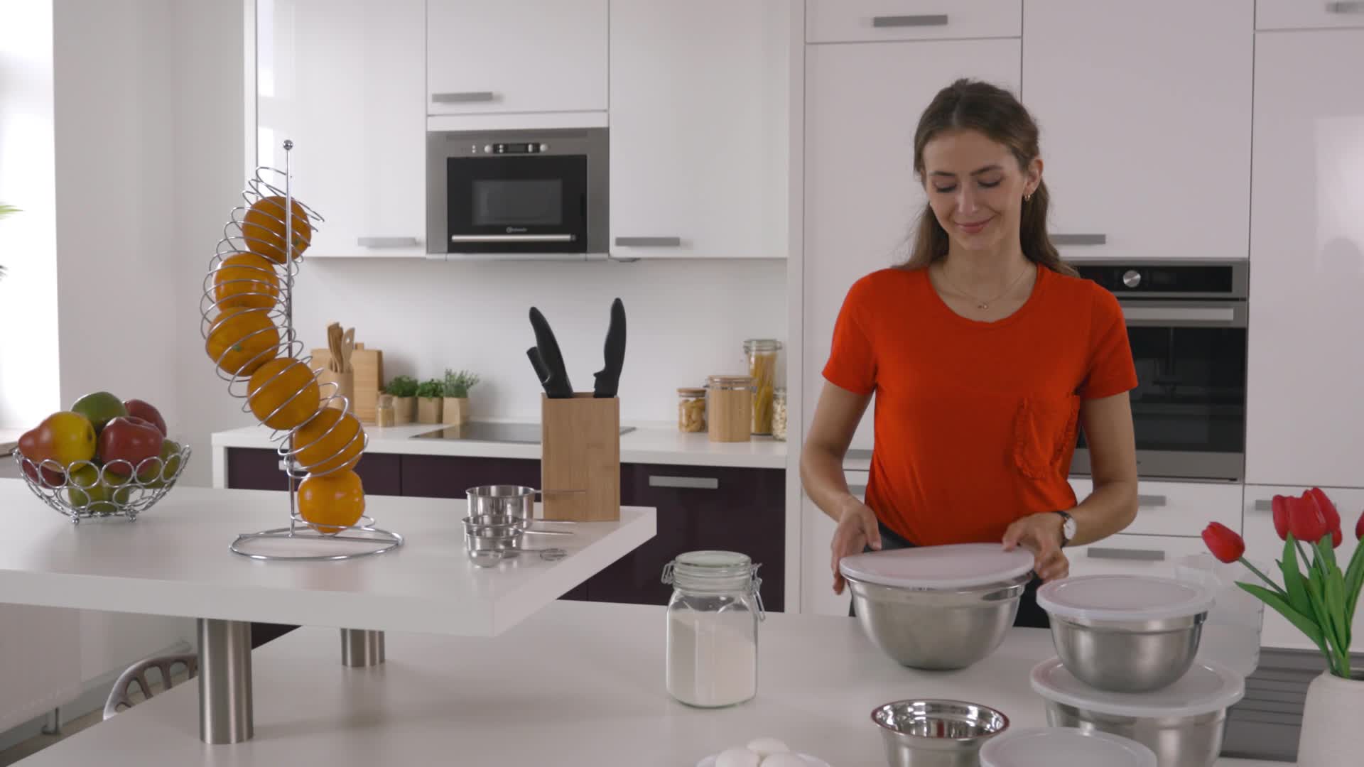 Relaxdays Küchen Set 18-tlg., 5 x Rührschüssel mit Deckel, Produktbild-Vorschau 7