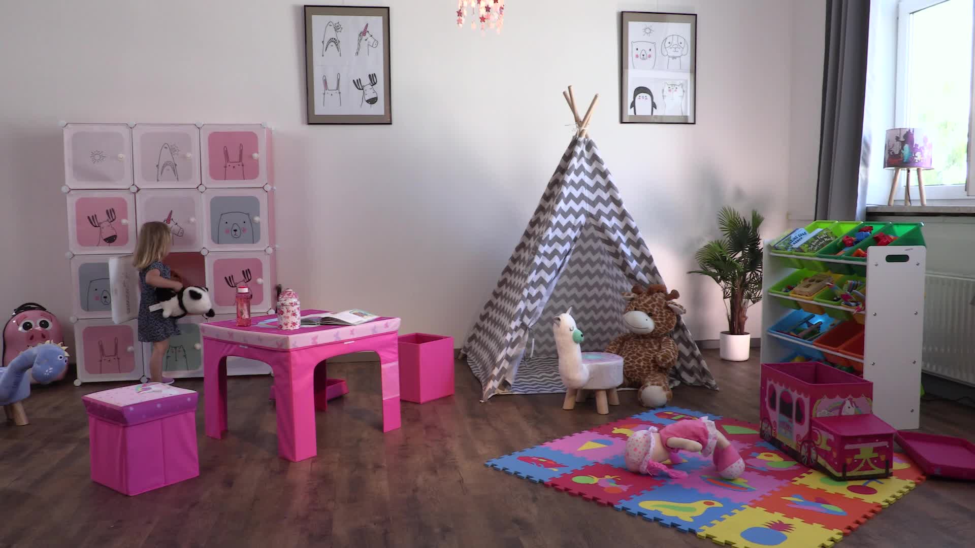 Relaxdays Sitzbox Kinder, Staubox mit Deckel, Spielzeug, Produktbild-Vorschau 7