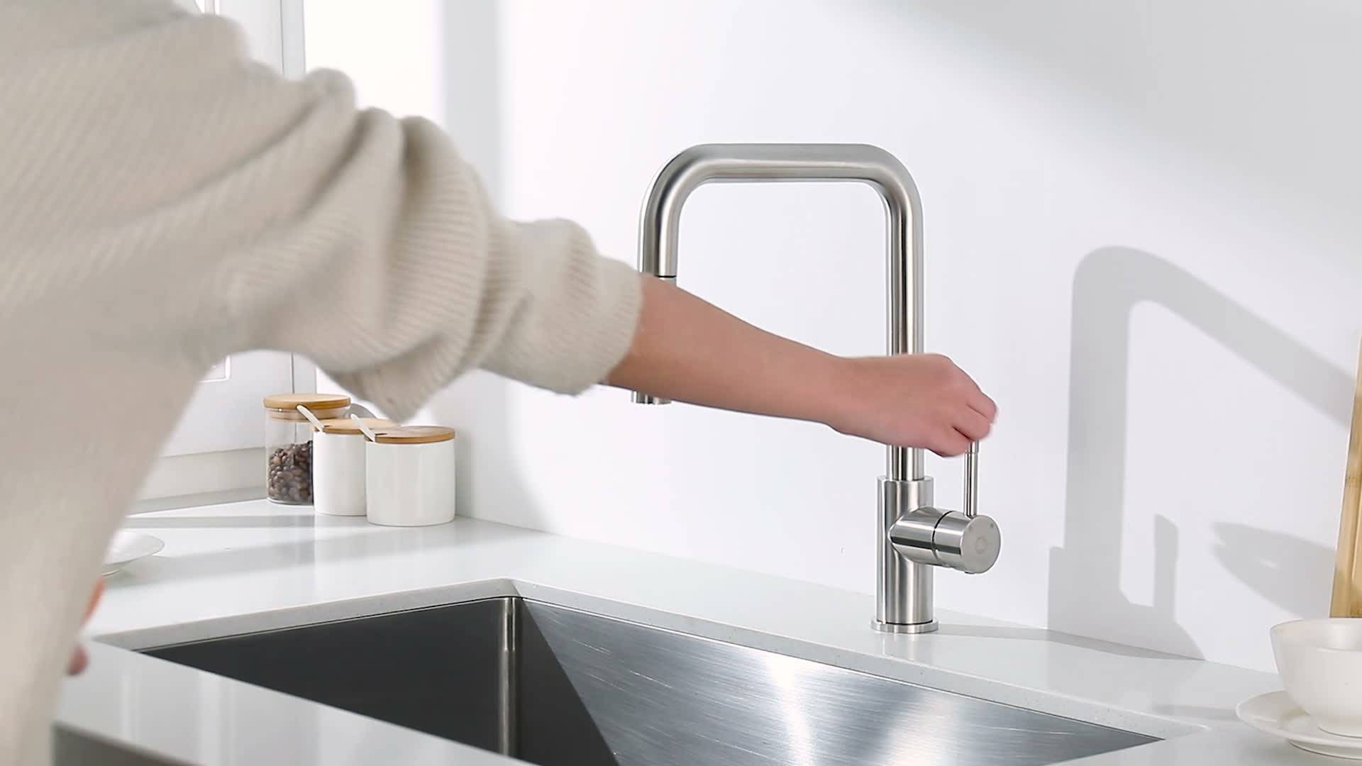 Wasserhahn Küche Ausziehbar 304 Edelstahl Brausekopf, 2 Produktbild-Vorschau 7