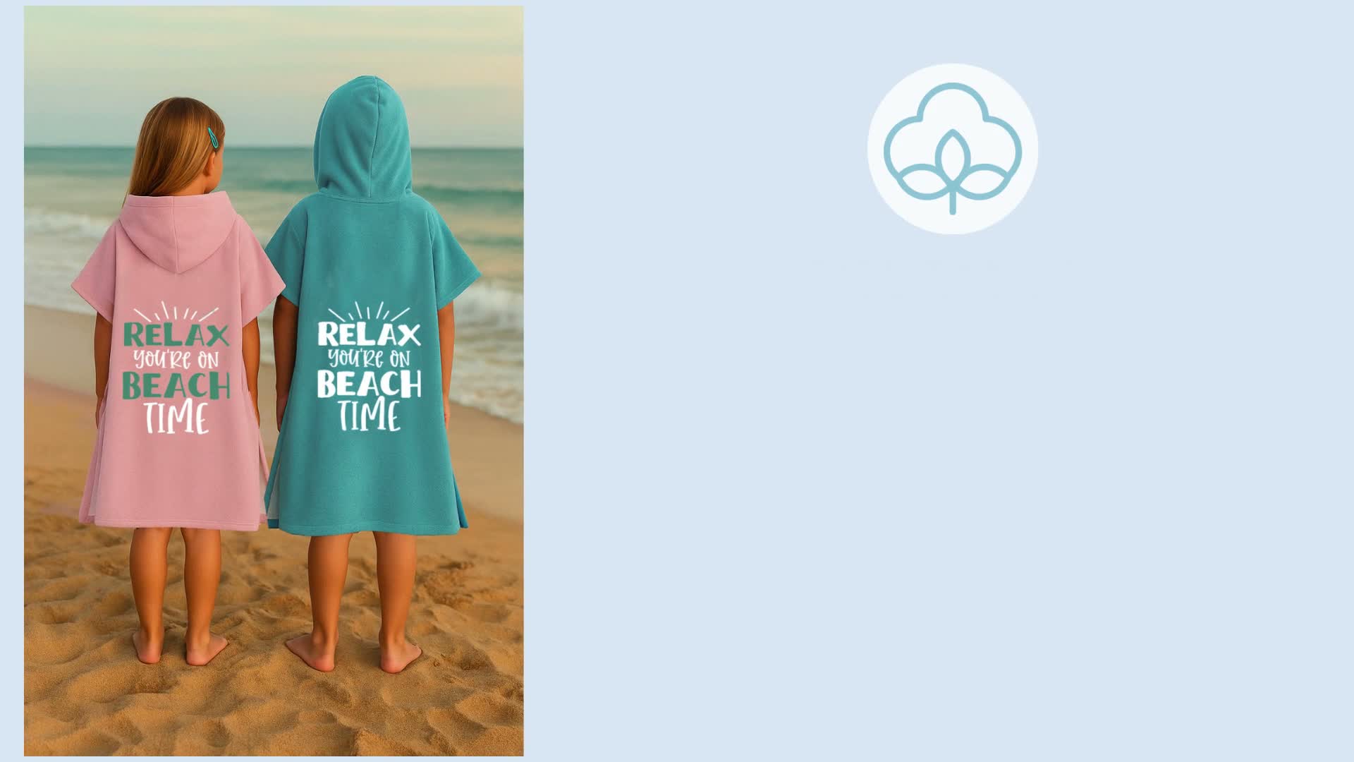 Badeponcho Kinder Poncho Handtuch - Mädchen Jungen Surf Produktbild-Vorschau 7