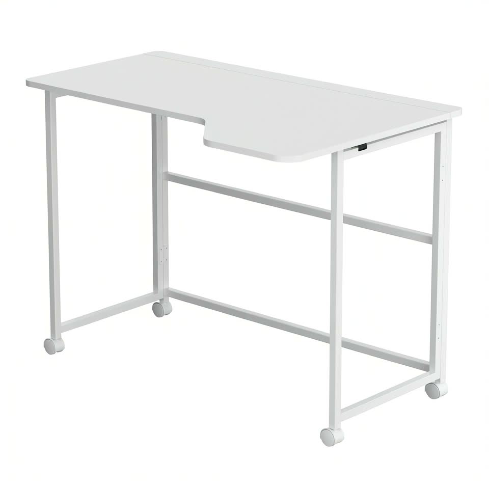 Klappbarer Schreibtisch „Maclean“ weiß mobil 100 x 65 cm Produktbild-Vorschau 7