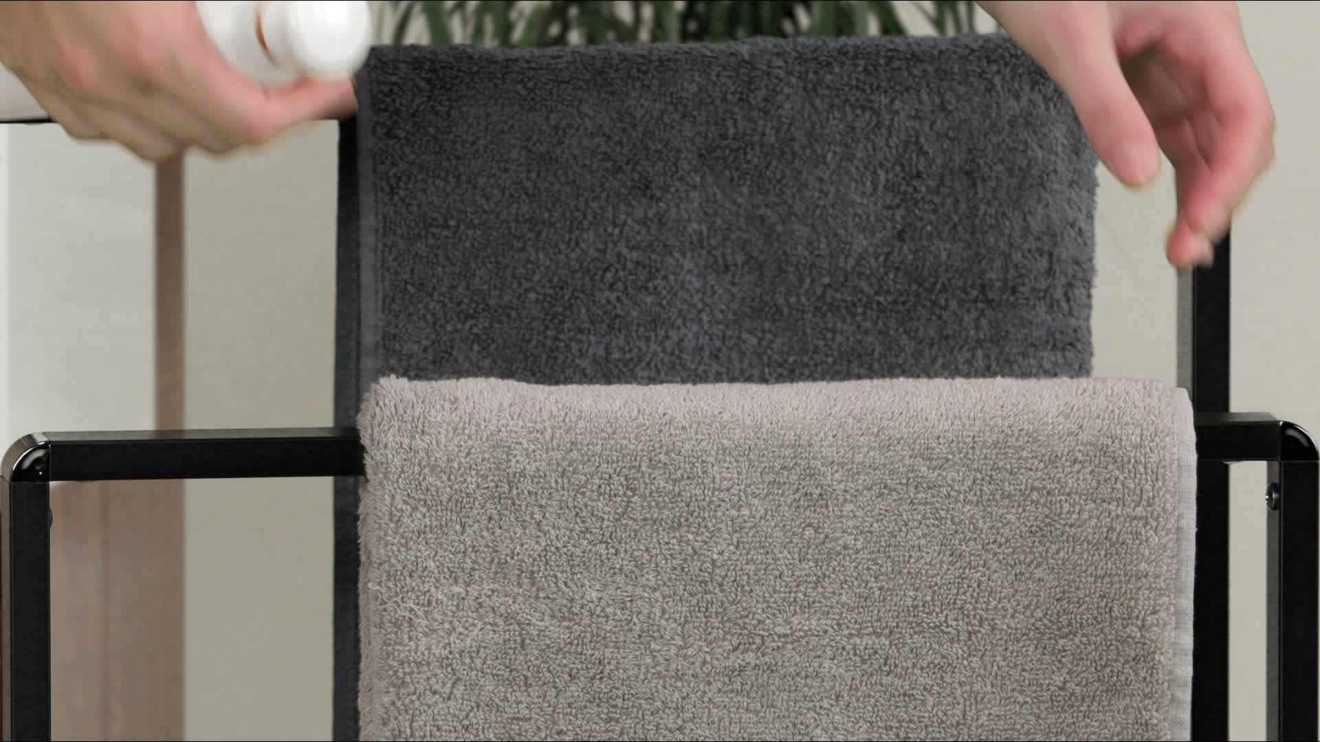 Relaxdays Handtuchständer freistehend, 2 Stangen, modern, Produktbild-Vorschau 7