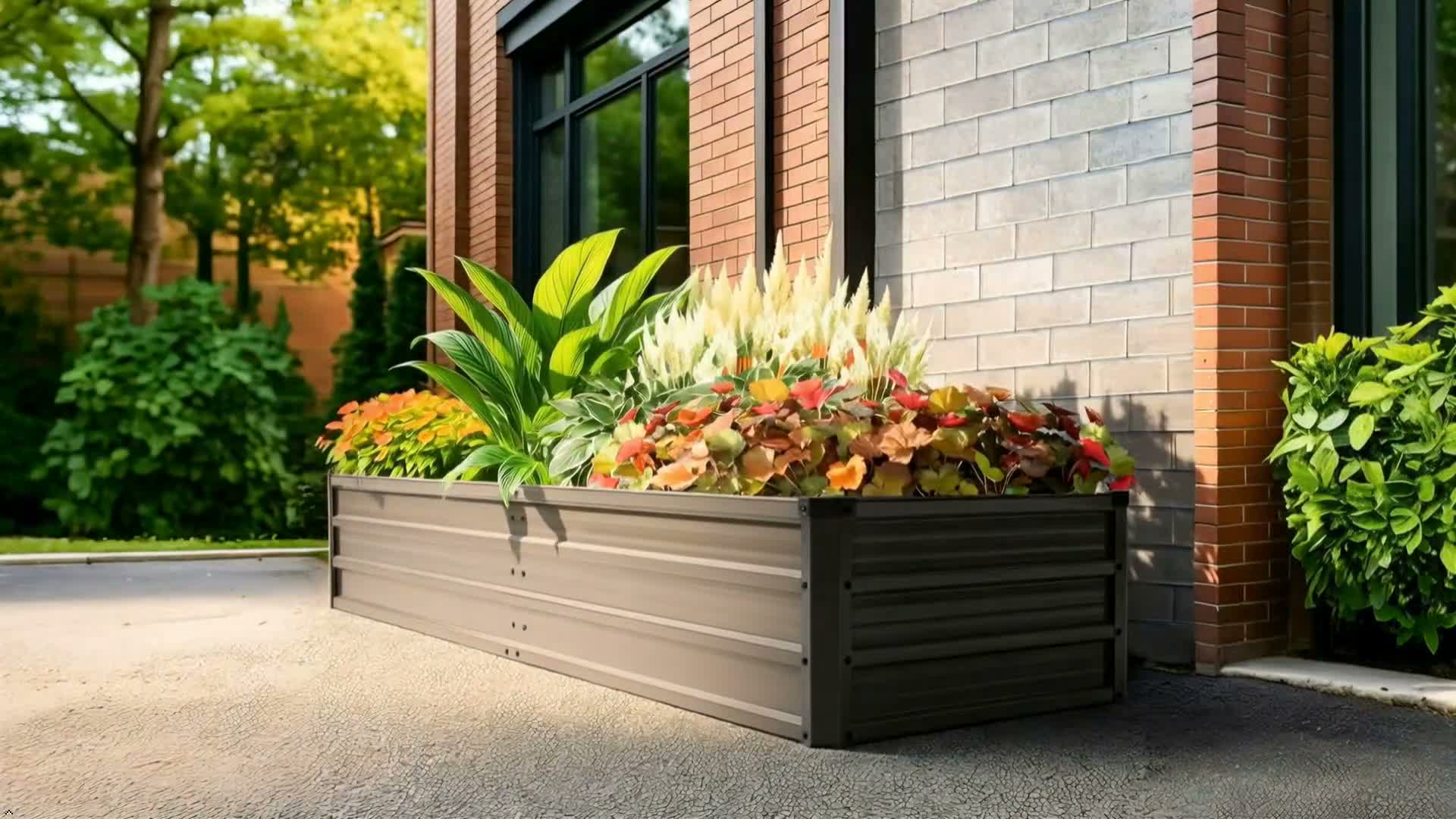 180x90x30 cm Rechteckiges Verzinktes Hochbeet, Dunkelgrau Produktbild-Vorschau 7