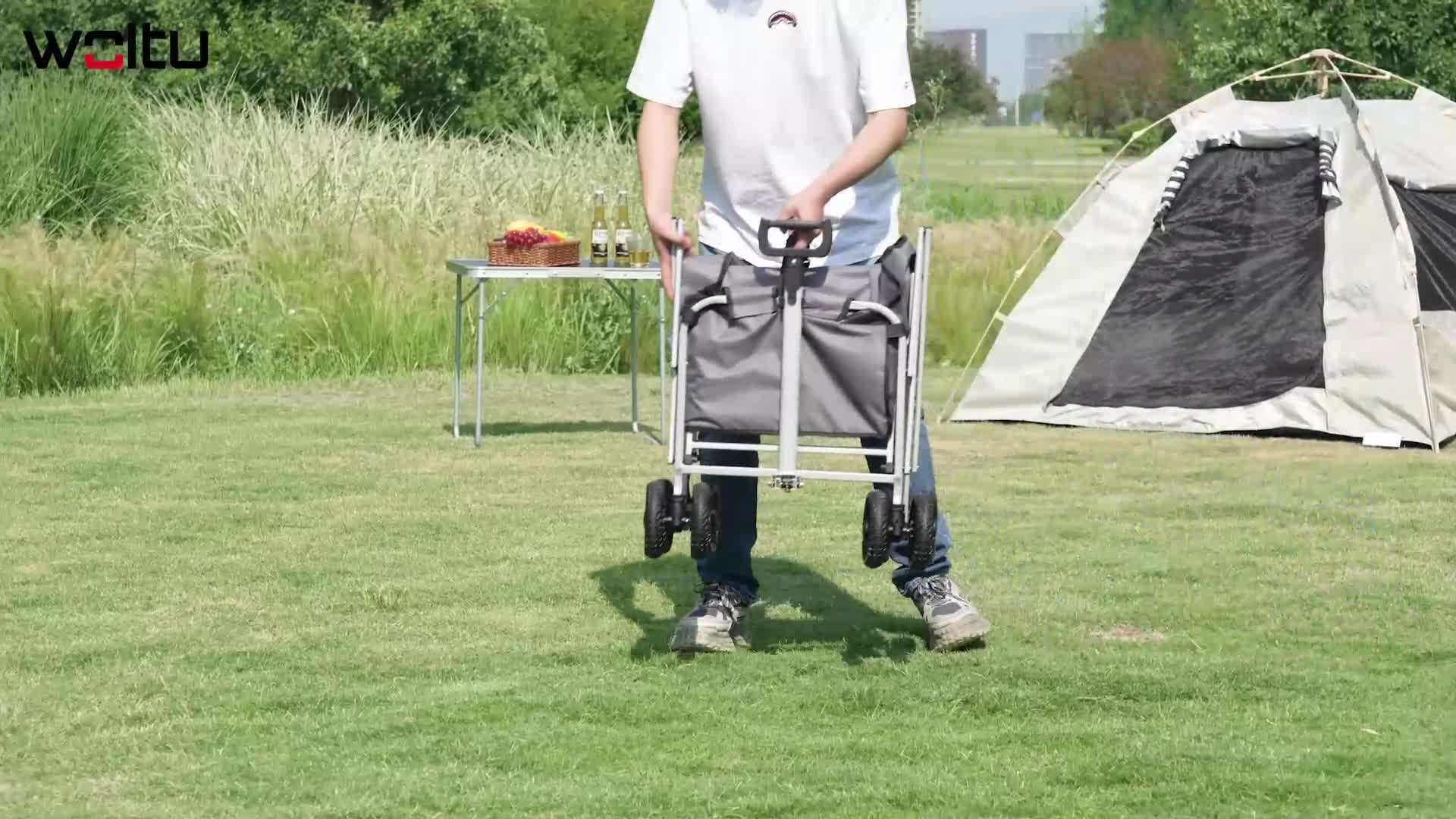 WOLTU Bollerwagen faltbar, mit Bremsen, Trolley, 80 kg Produktbild-Vorschau 7