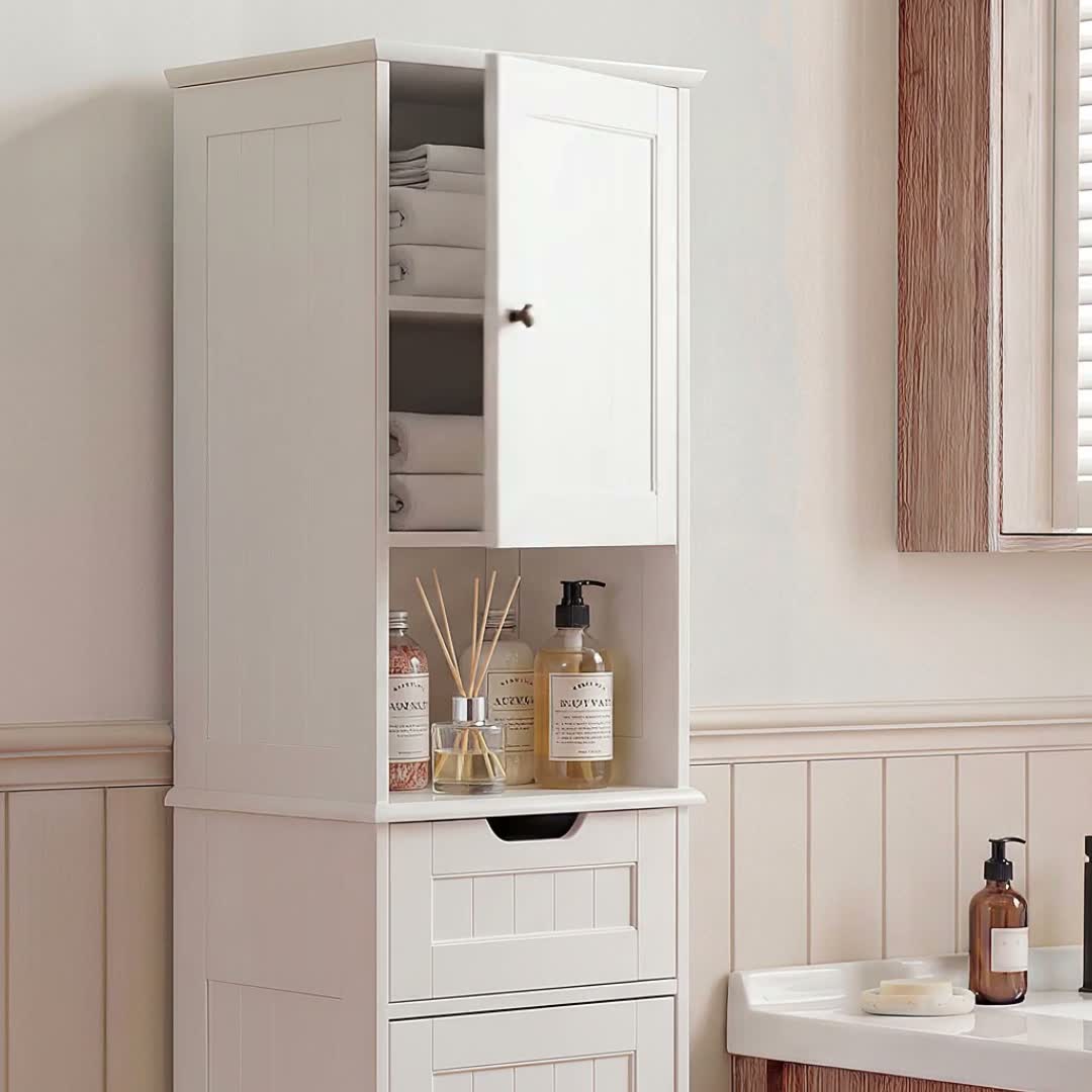 Bealife Badezimmerschrank schmal 170 cm – Höhenverstellbare Produktbild-Vorschau 7