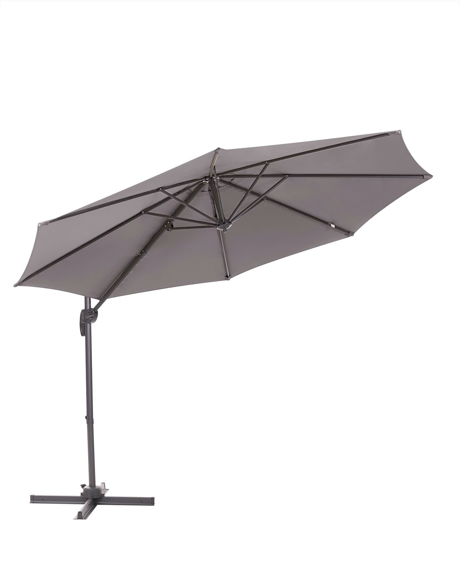 BELIANI Ampelschirm Dunkegrau Polyester Rund ⌀ 300 cm Produktbild-Vorschau 7