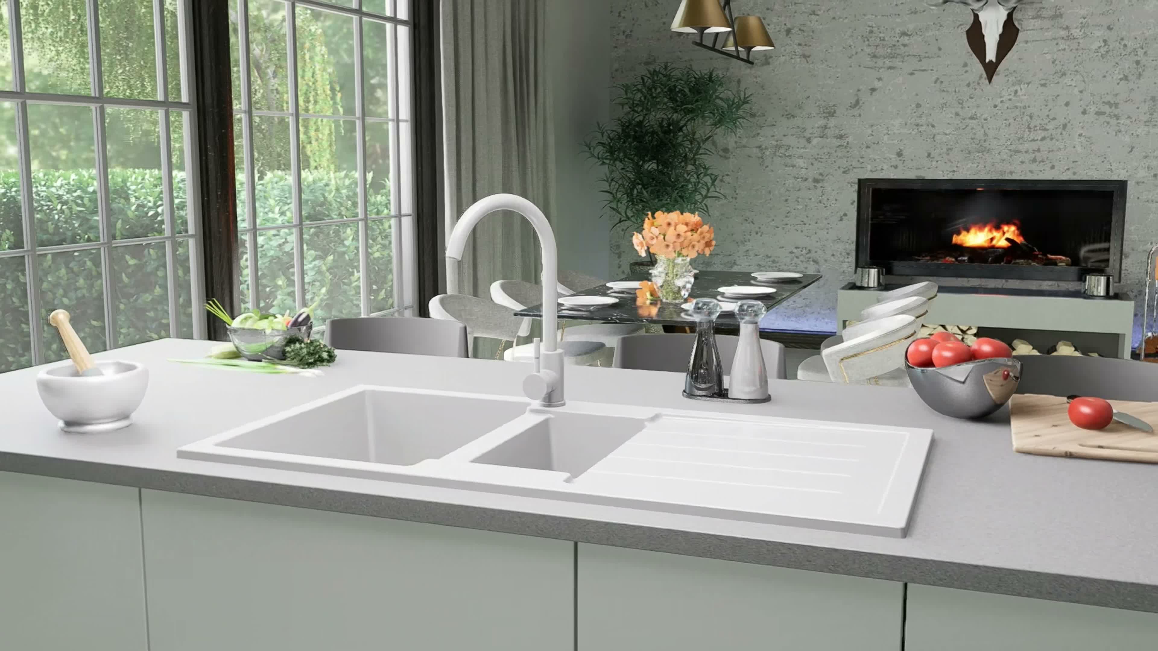 Faizee Home | Napoli Granitspüle Schwarz 100x50 cm | 2 Produktbild-Vorschau 7