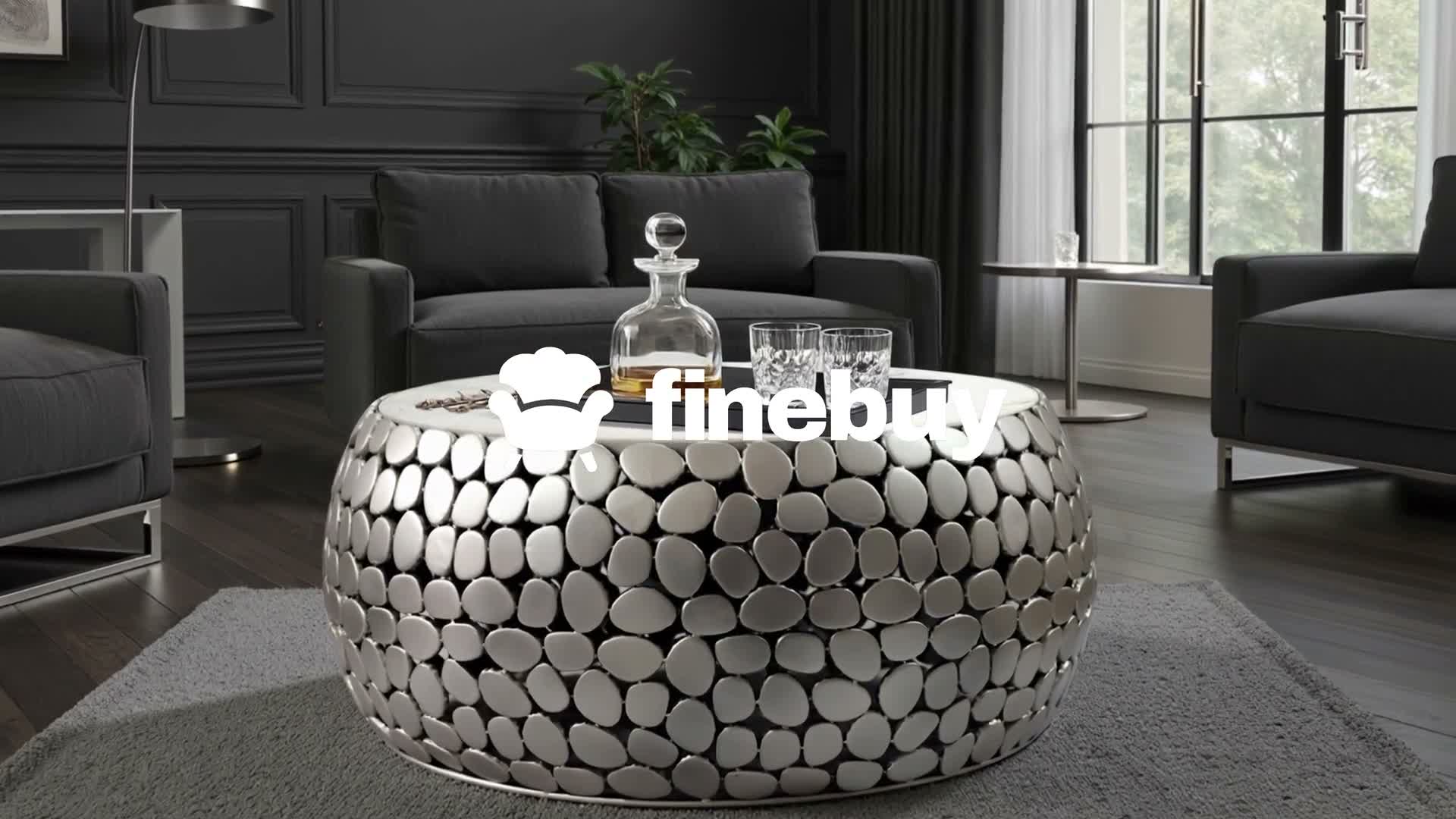 FineBuy Design Couchtisch rund 66 cm Aluminium silber & Produktbild-Vorschau 7