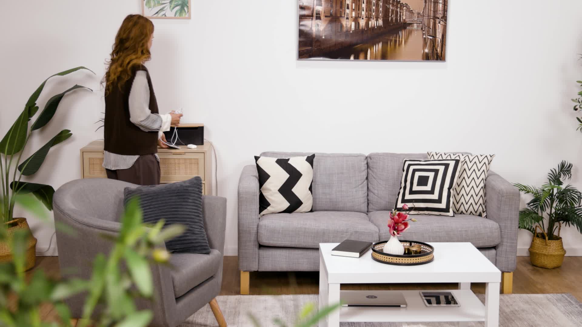 Relaxdays Kabelbox für 2 Steckdosenleisten, Bambusdeckel, Produktbild-Vorschau 7
