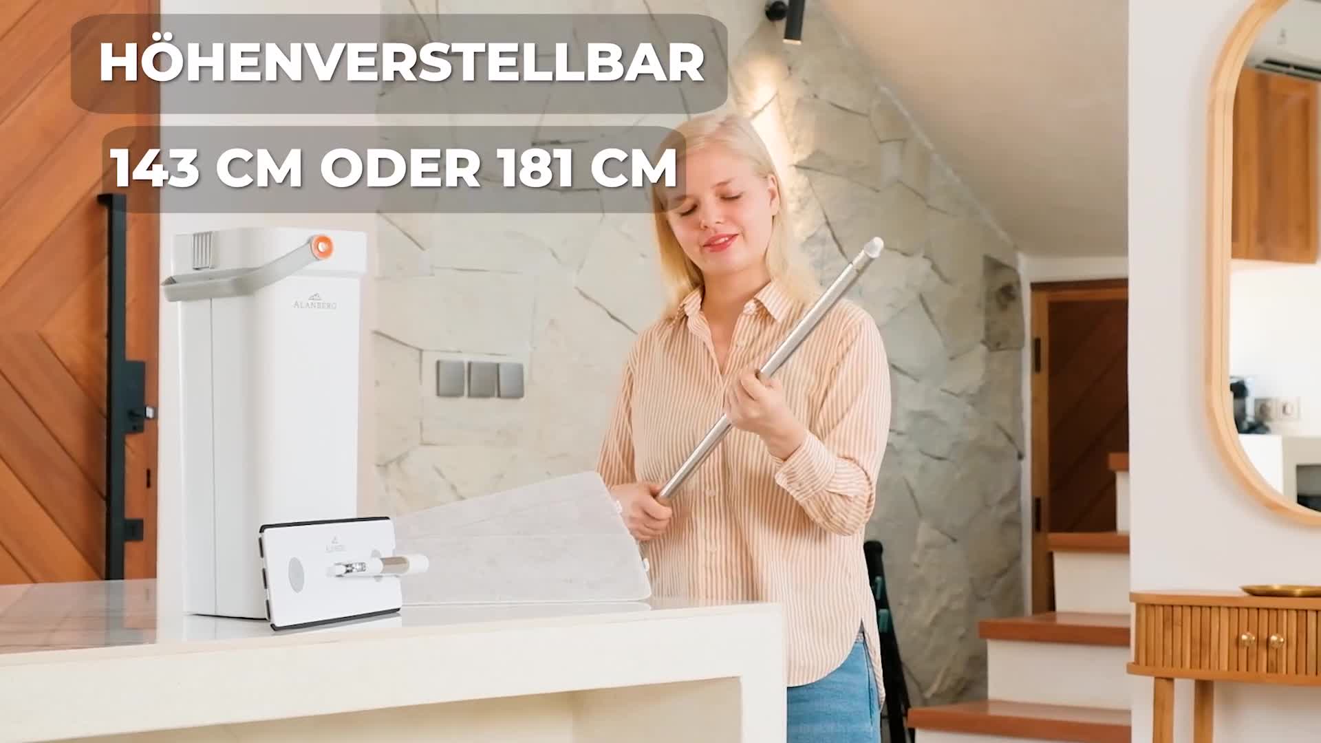 ALANBERG® XL-Flachmopp mit Zweikammersystem - Weiß, Produktbild-Vorschau 7
