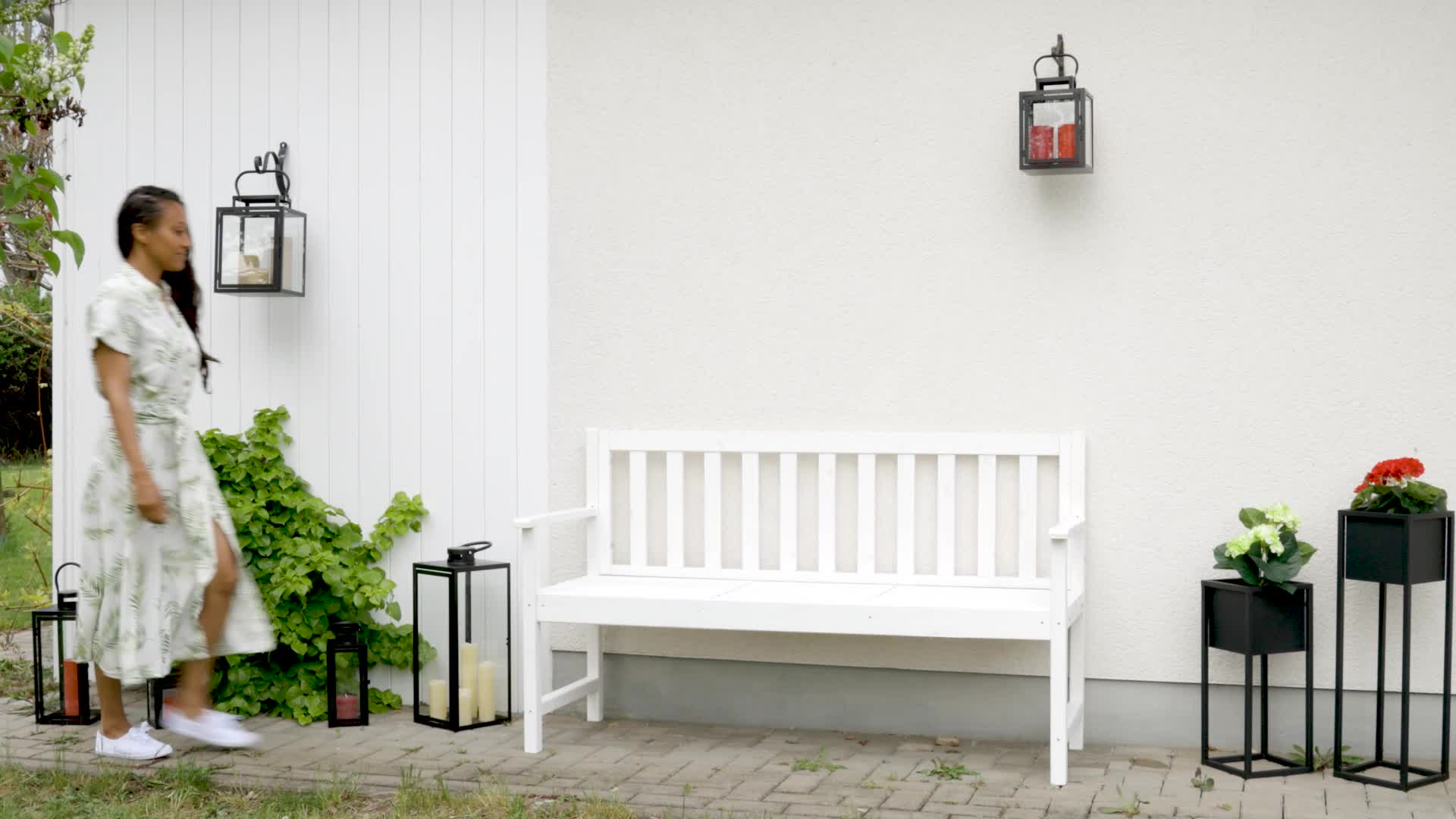 Relaxdays Gartenbank mit integriertem Tisch, 3 Sitzer, Produktbild-Vorschau 7